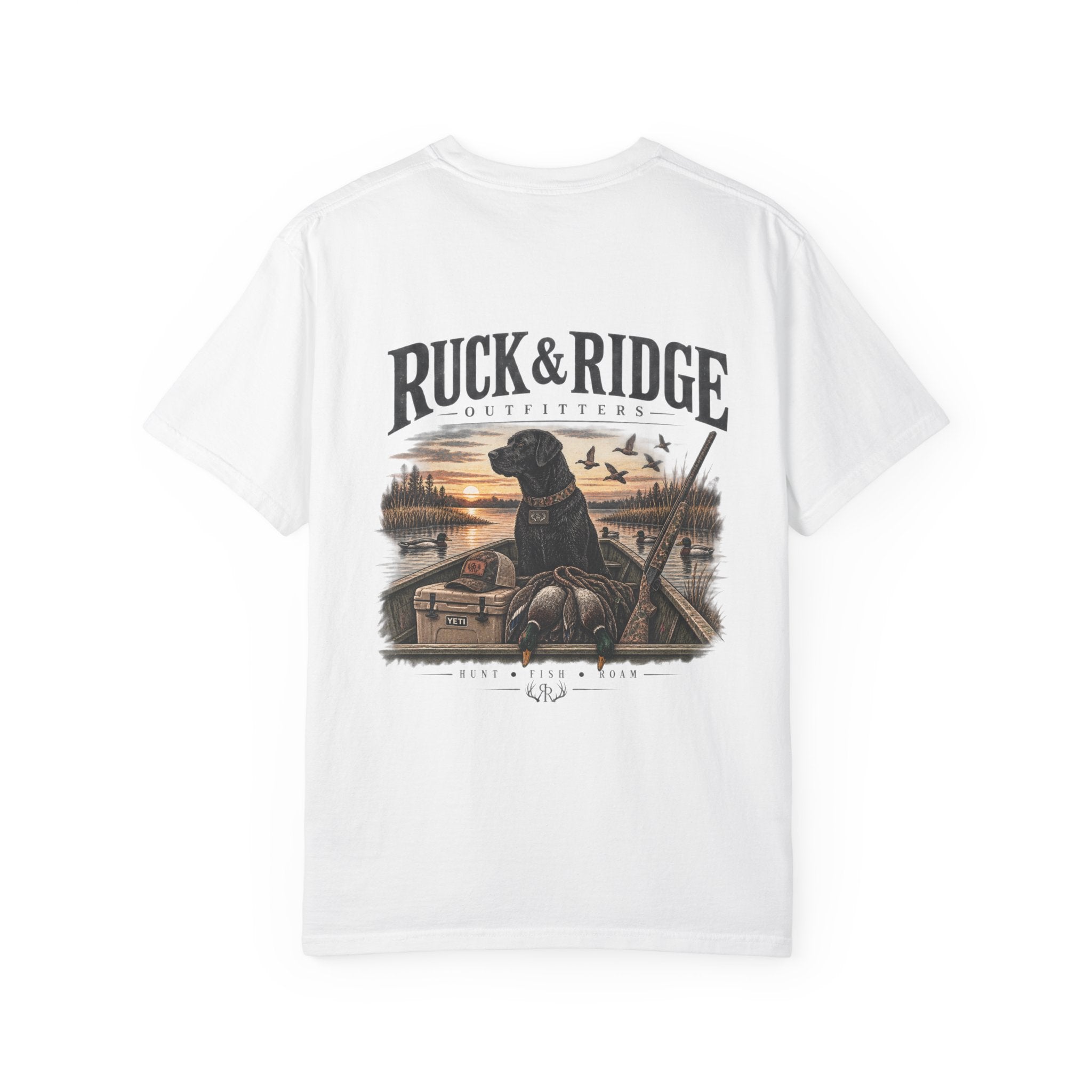 Duck Hunting Graphic T-Shirt — Ruck & Ridge Retriever Scene