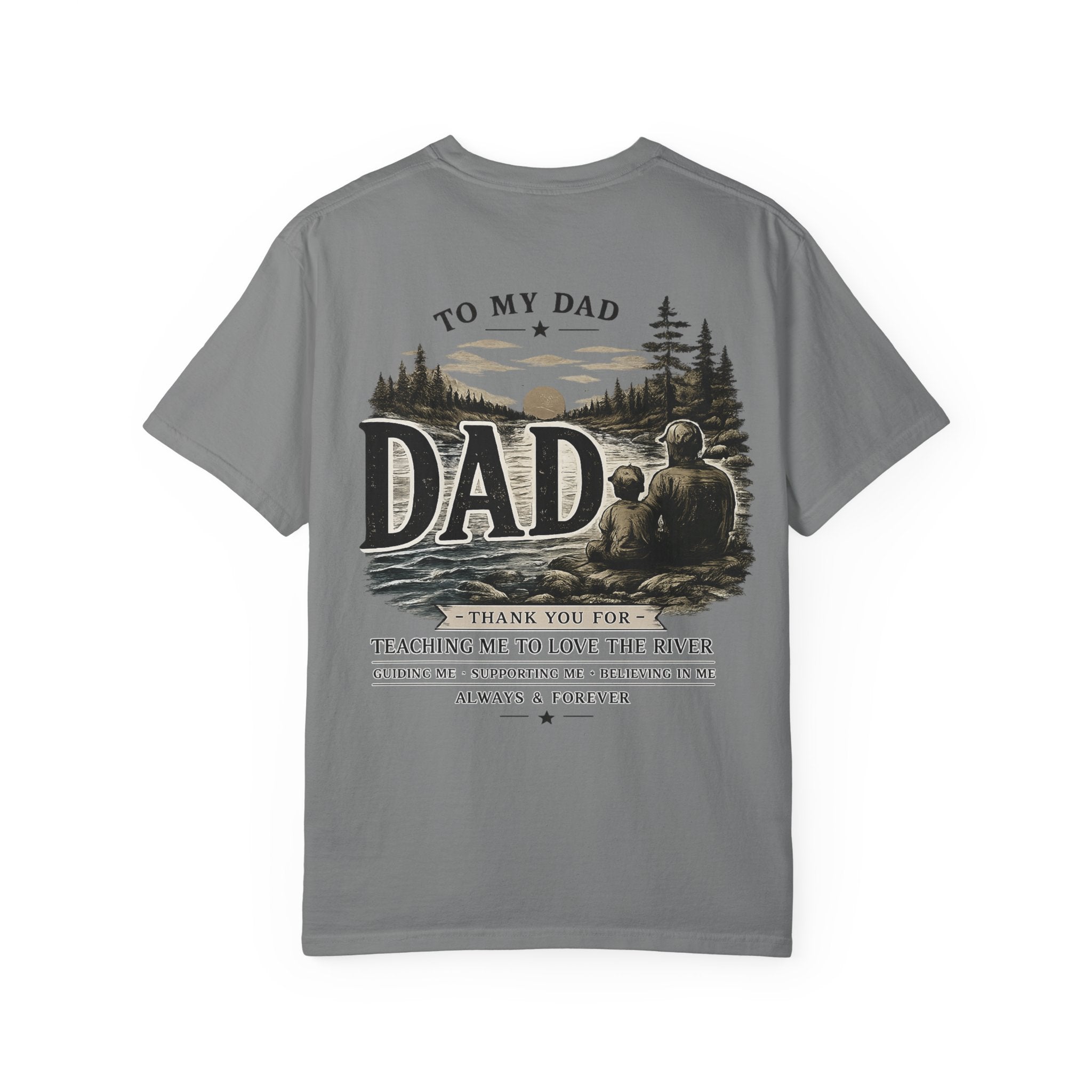 Dad Fishing Scene T-Shirt — "To My Dad" Sentimental Outdoors Gift