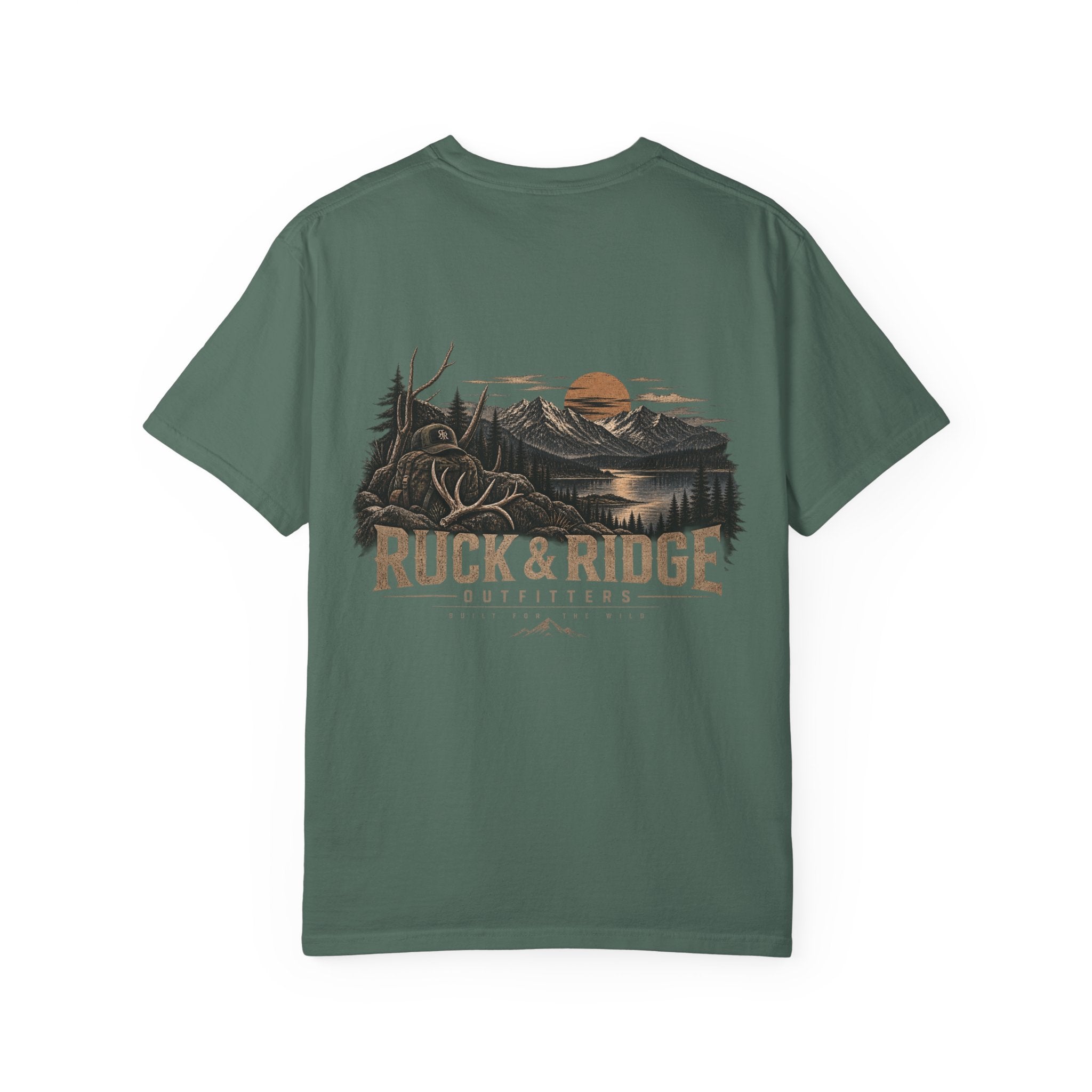 Mountain Logo T-Shirt — 'Ruck & Ridge Outfitters' Scenic Sunset Tee