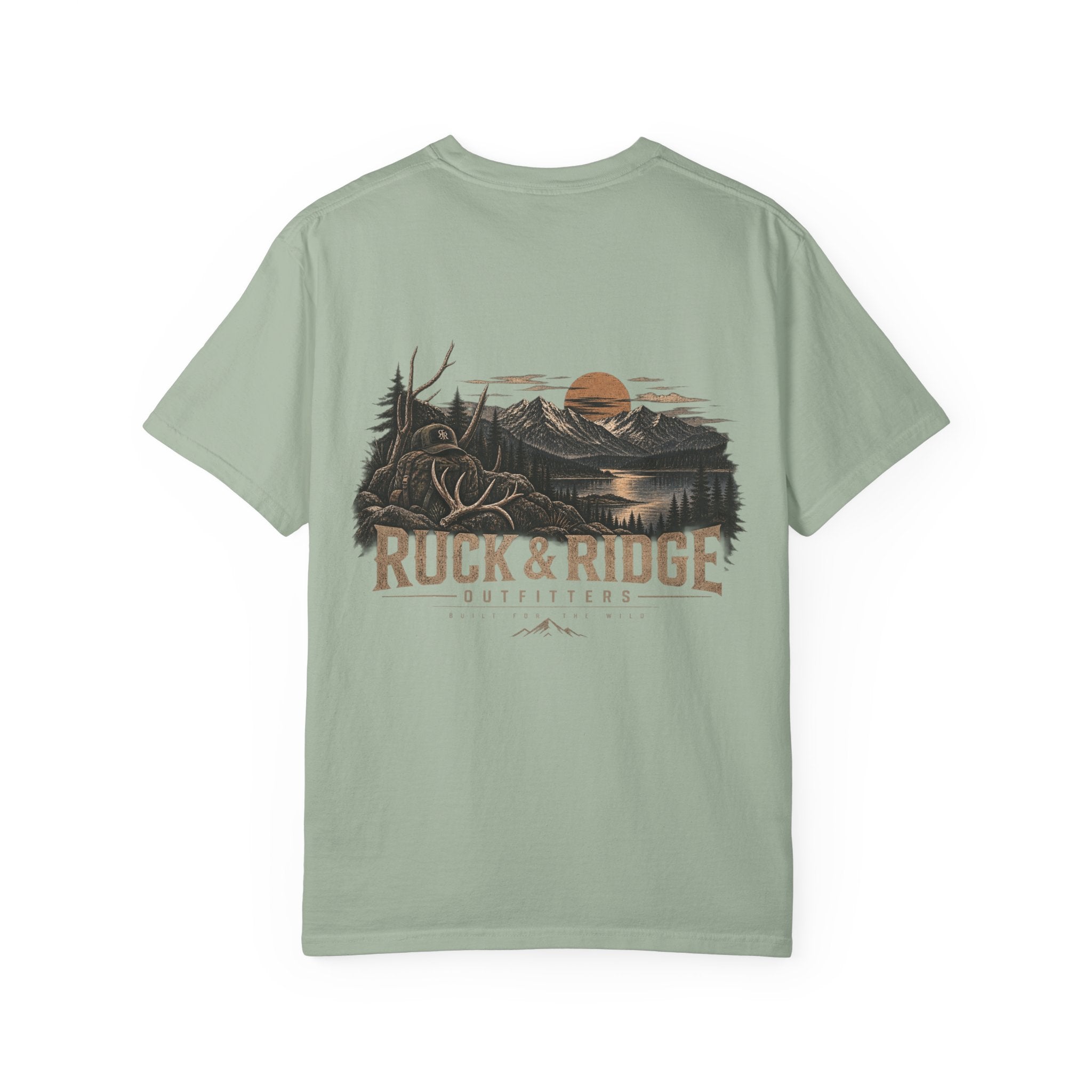 Mountain Logo T-Shirt — 'Ruck & Ridge Outfitters' Scenic Sunset Tee