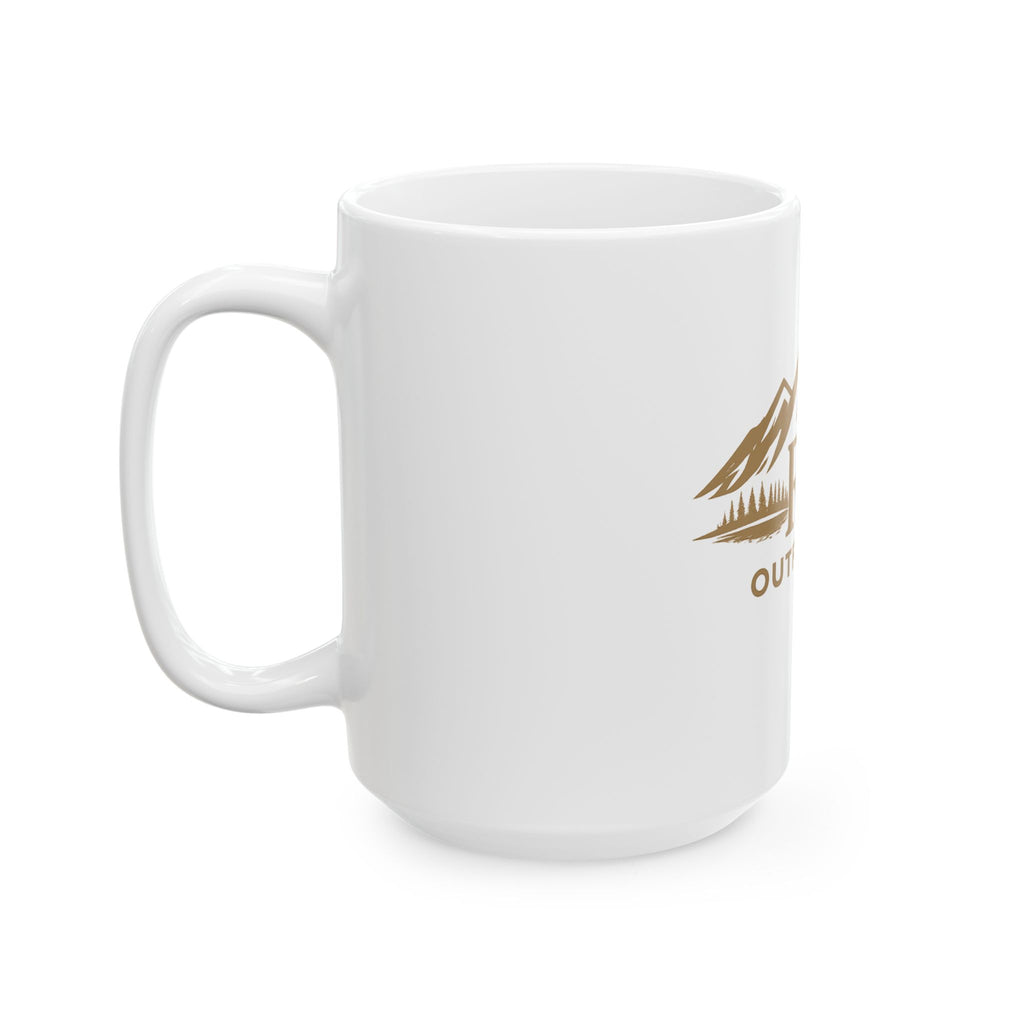 RR Outfitters Mountain Logo Ceramic Mug – Outdoor Camping Coffee Cup (11oz, 15oz)