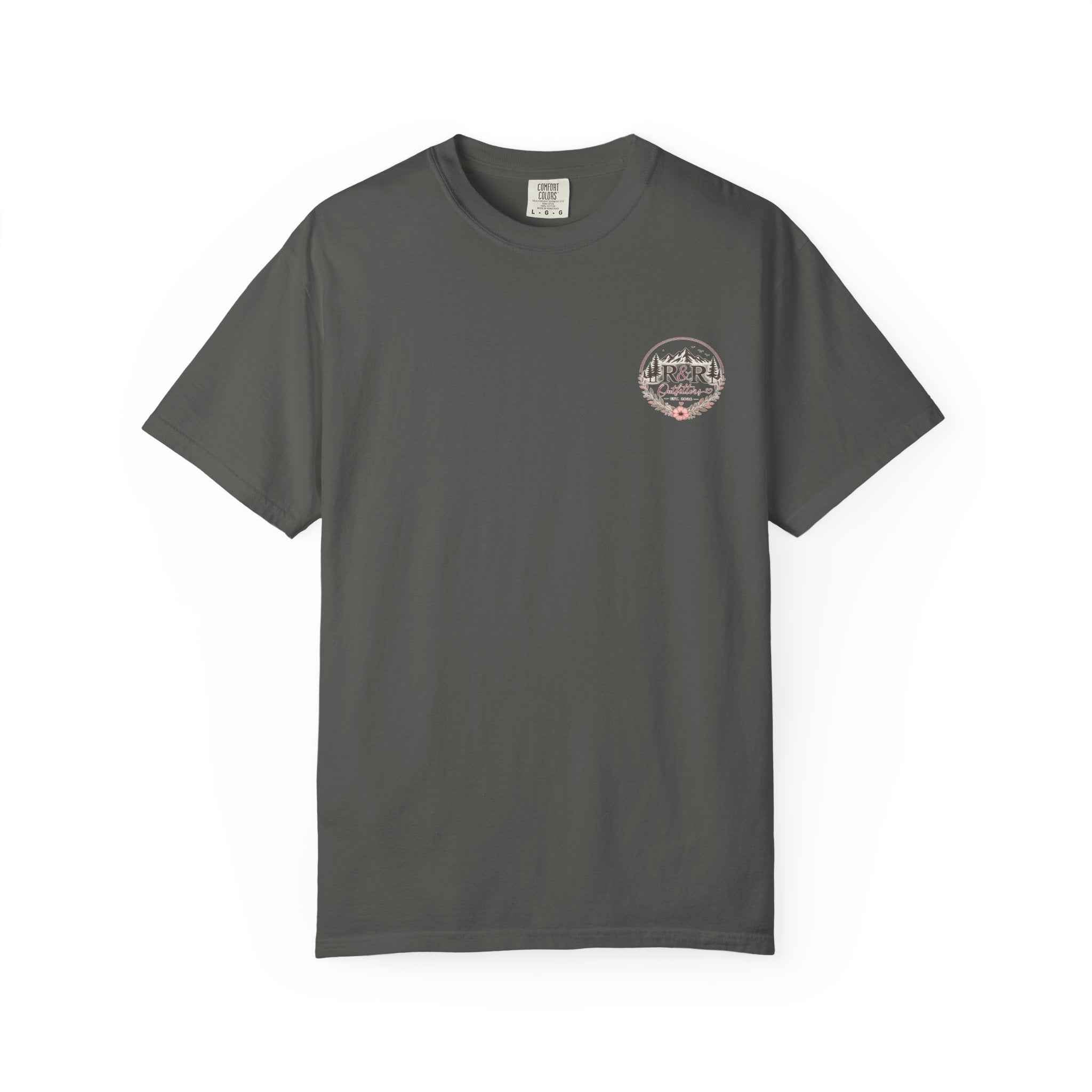 R&R Outfitters Floral Mountain T-Shirt — Est. 2023 Outdoor Logo Tee - Ruck & Ridge Outfitters