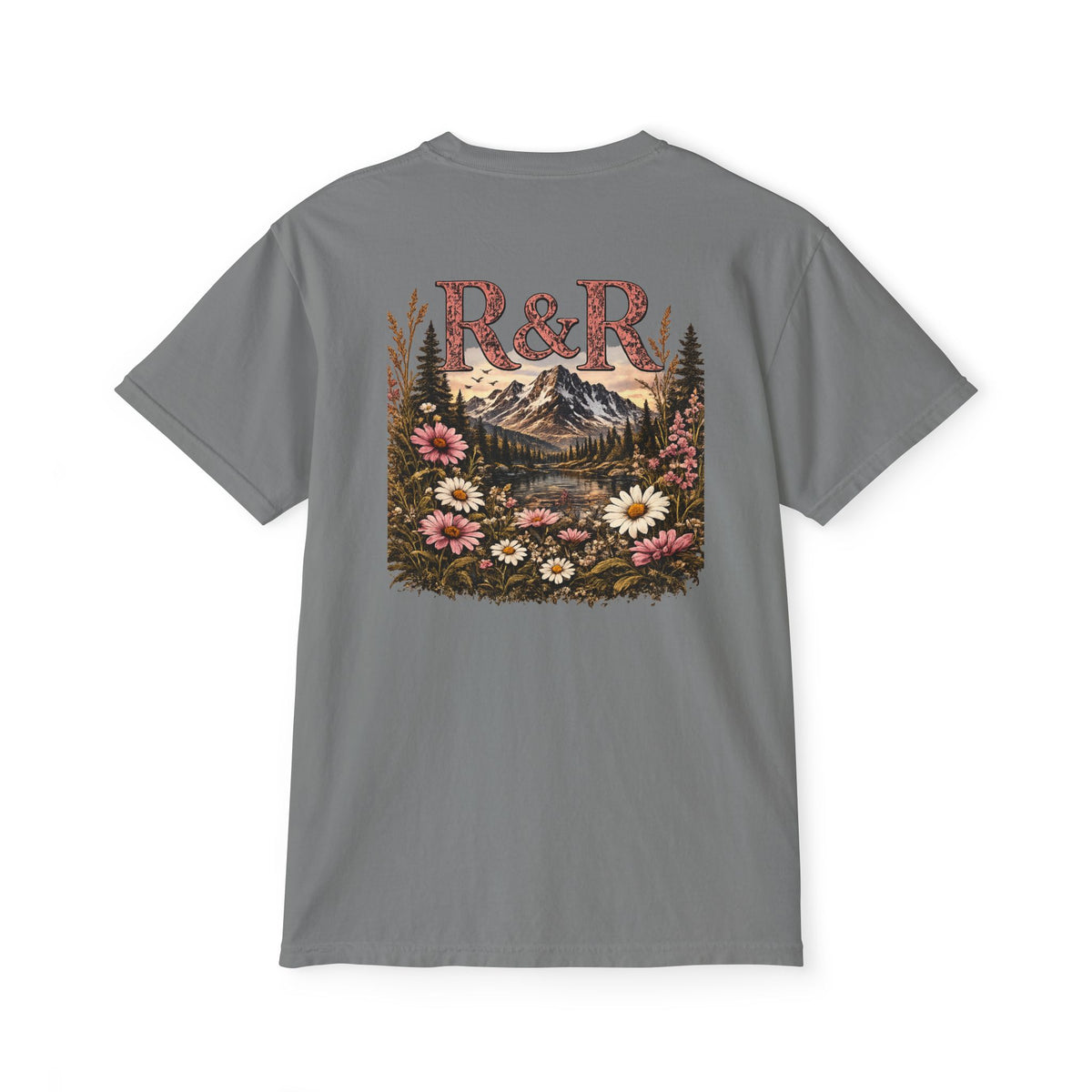 R&R Scenic Pocket T-Shirt — Vintage Mountain & Wildflower Graphic - Ruck & Ridge Outfitters