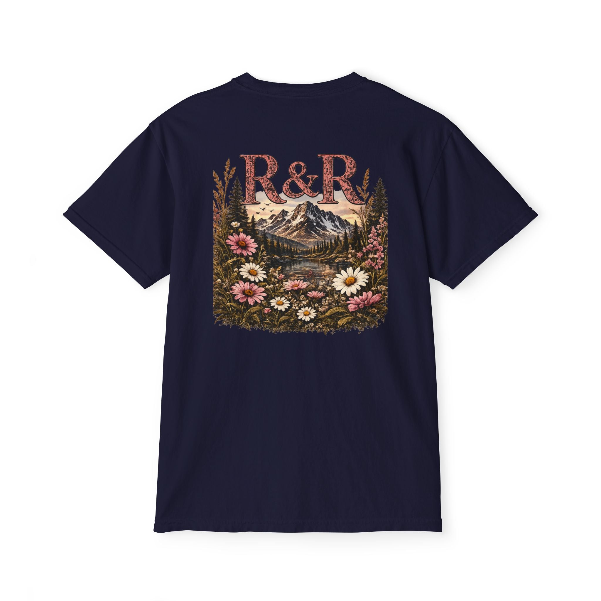 R&R Scenic Pocket T-Shirt — Vintage Mountain & Wildflower Graphic - Ruck & Ridge Outfitters