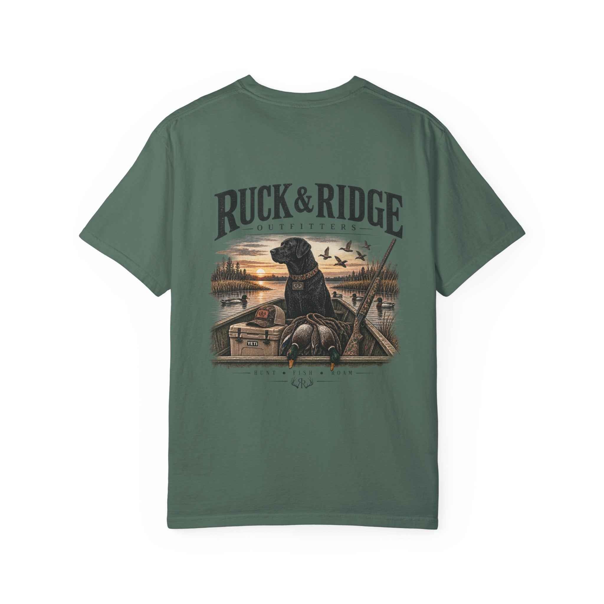 Duck Hunting Graphic T-Shirt — Ruck & Ridge Retriever Scene