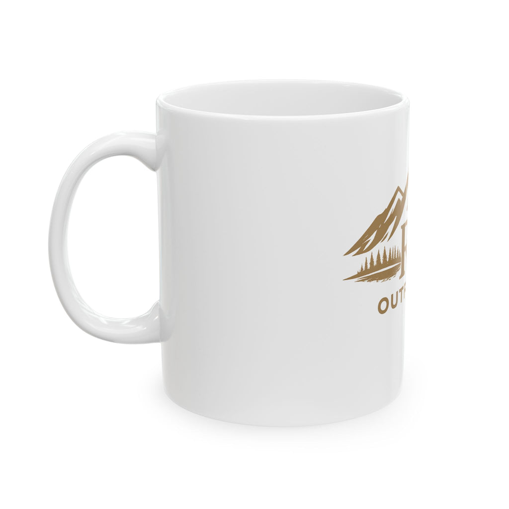 RR Outfitters Mountain Logo Ceramic Mug – Outdoor Camping Coffee Cup (11oz, 15oz)