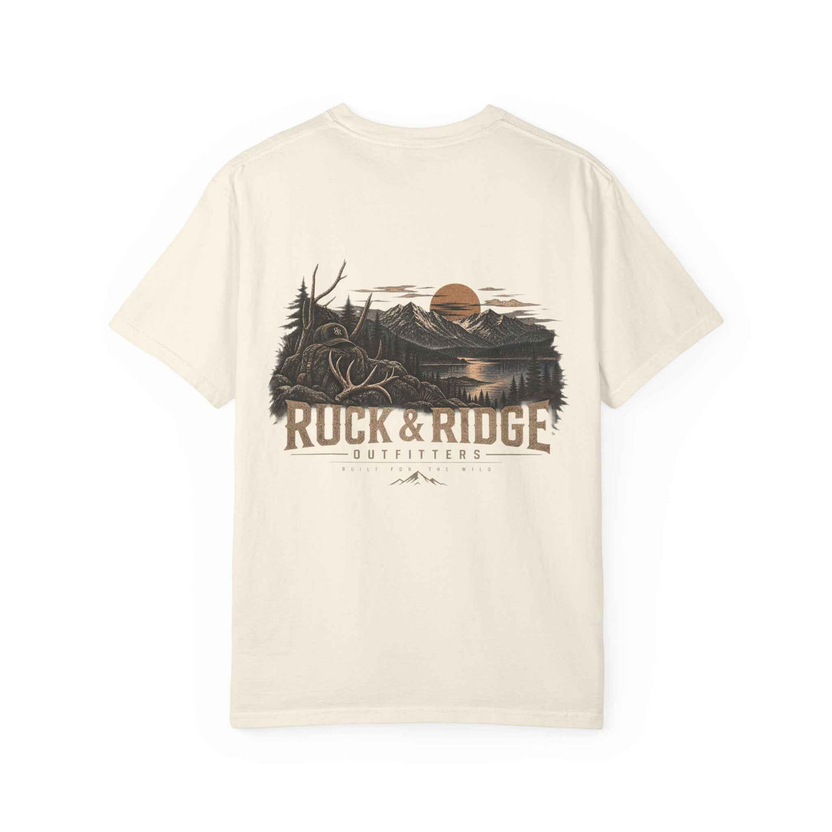 Mountain Logo T-Shirt — 'Ruck & Ridge Outfitters' Scenic Sunset Tee