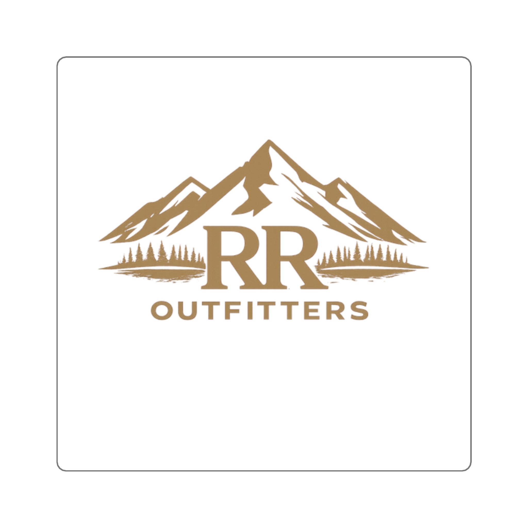 Square Sticker — RR Outfitters Logo Mountain Decal