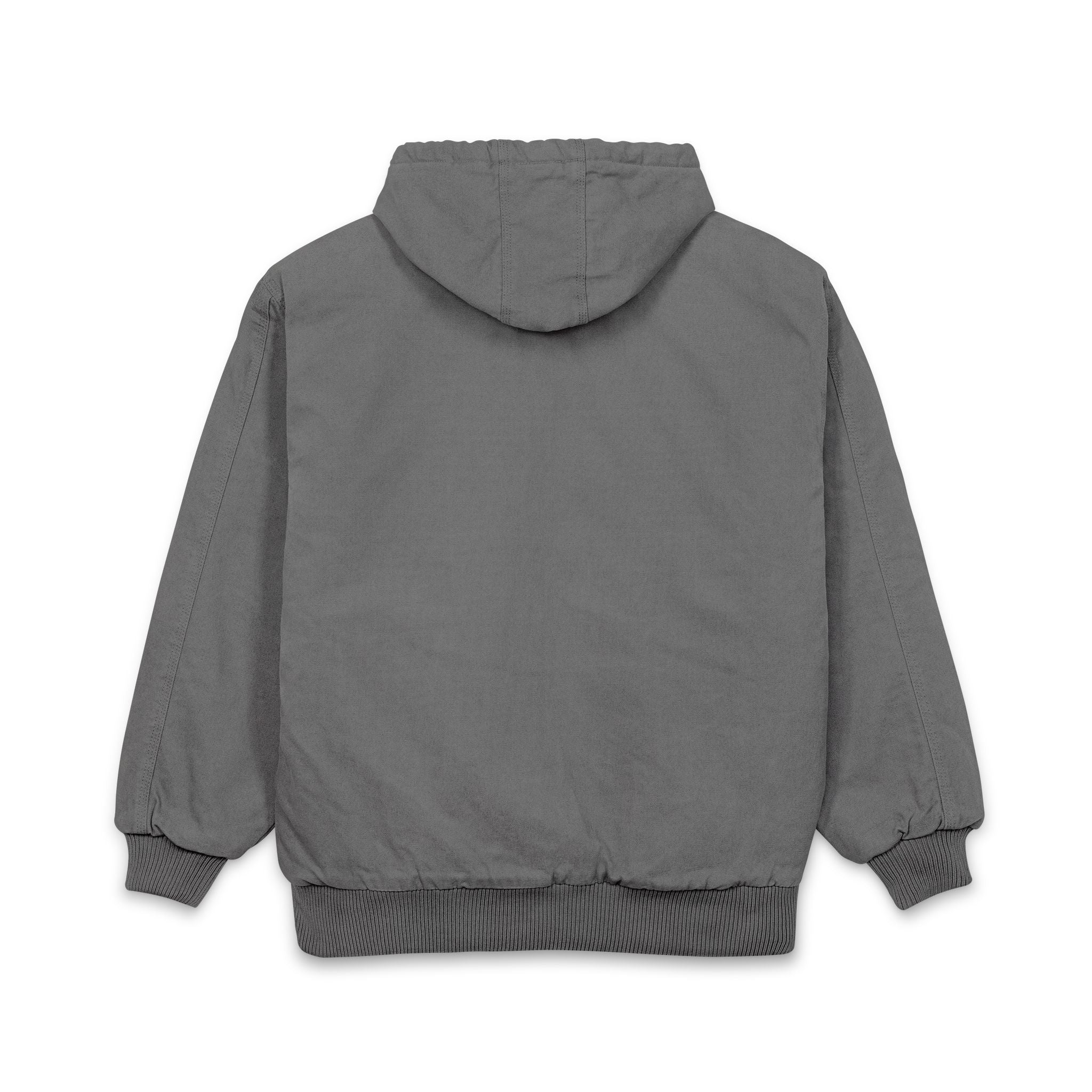 Men's Duck Cloth Hooded Work Jacket — Embroidered Logo Insulated Workwear