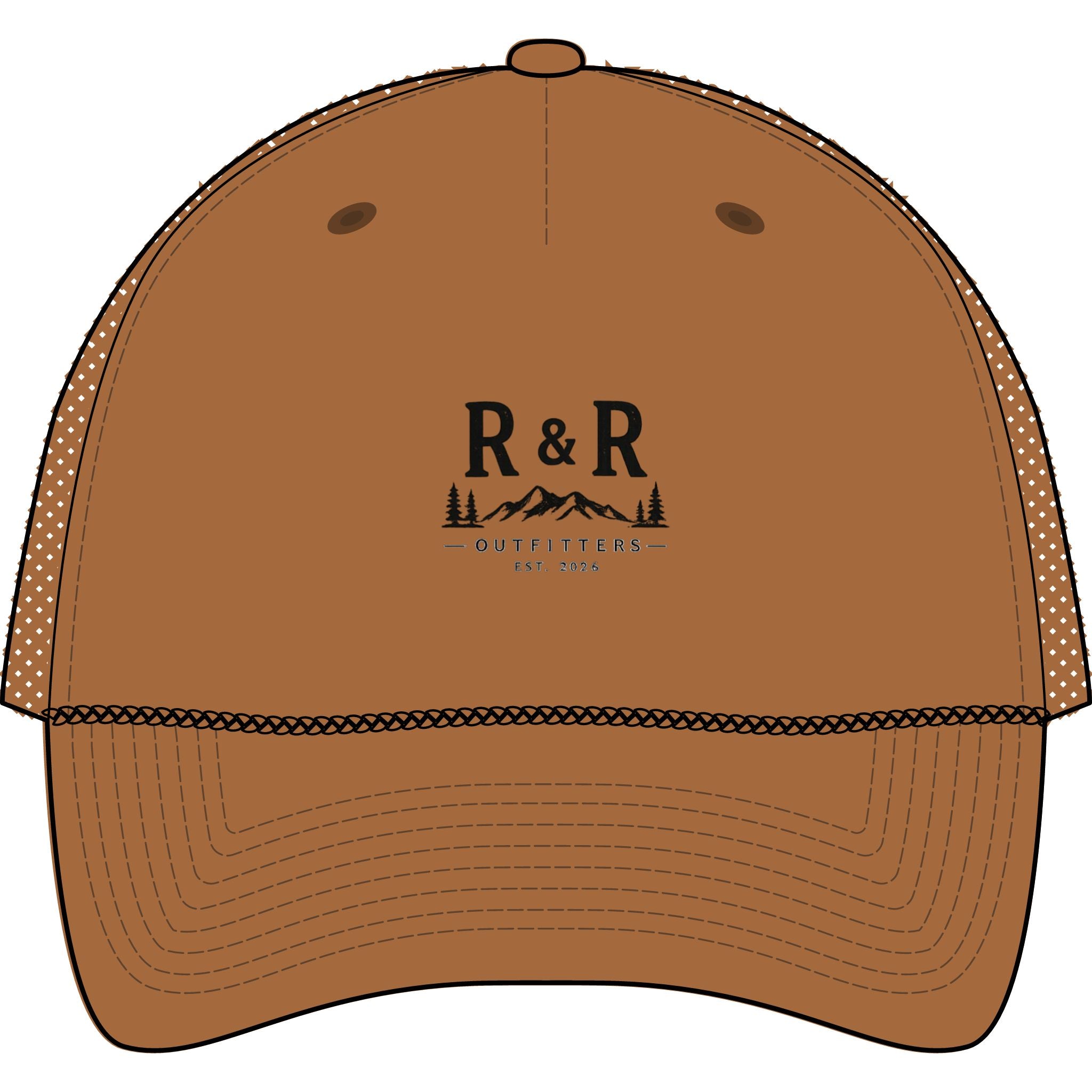 Trucker Cap — R&R Outfitters Logo Rope Hat (Outdoor Camping Vibe) - Ruck & Ridge Outfitters