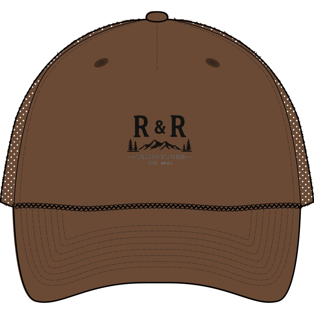 Trucker Cap — R&R Outfitters Logo Rope Hat (Outdoor Camping Vibe) - Ruck & Ridge Outfitters