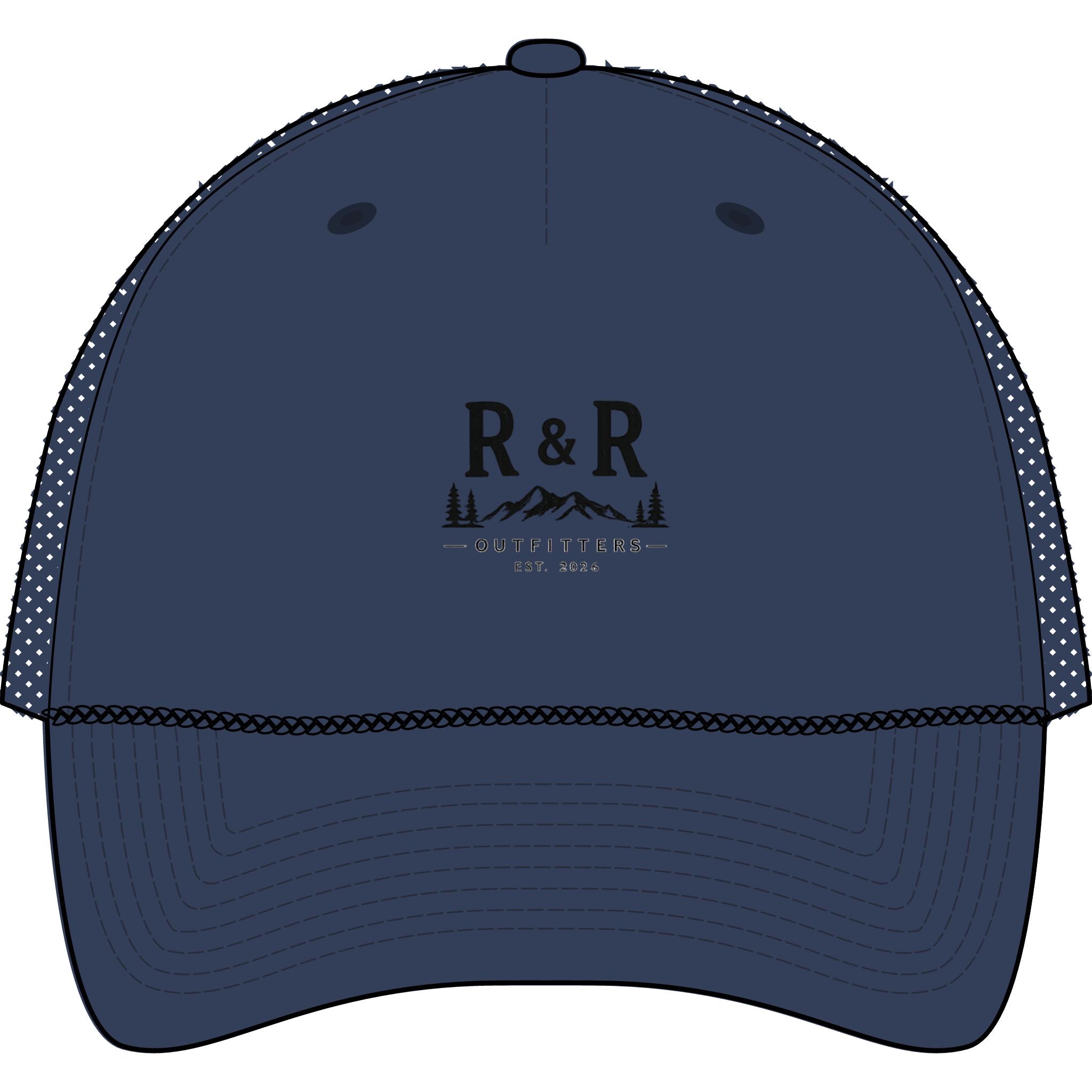 Trucker Cap — R&R Outfitters Logo Rope Hat (Outdoor Camping Vibe) - Ruck & Ridge Outfitters