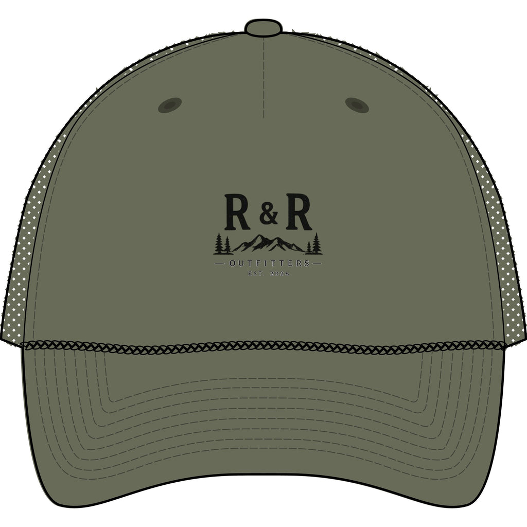 Trucker Cap — R&R Outfitters Logo Rope Hat (Outdoor Camping Vibe) - Ruck & Ridge Outfitters