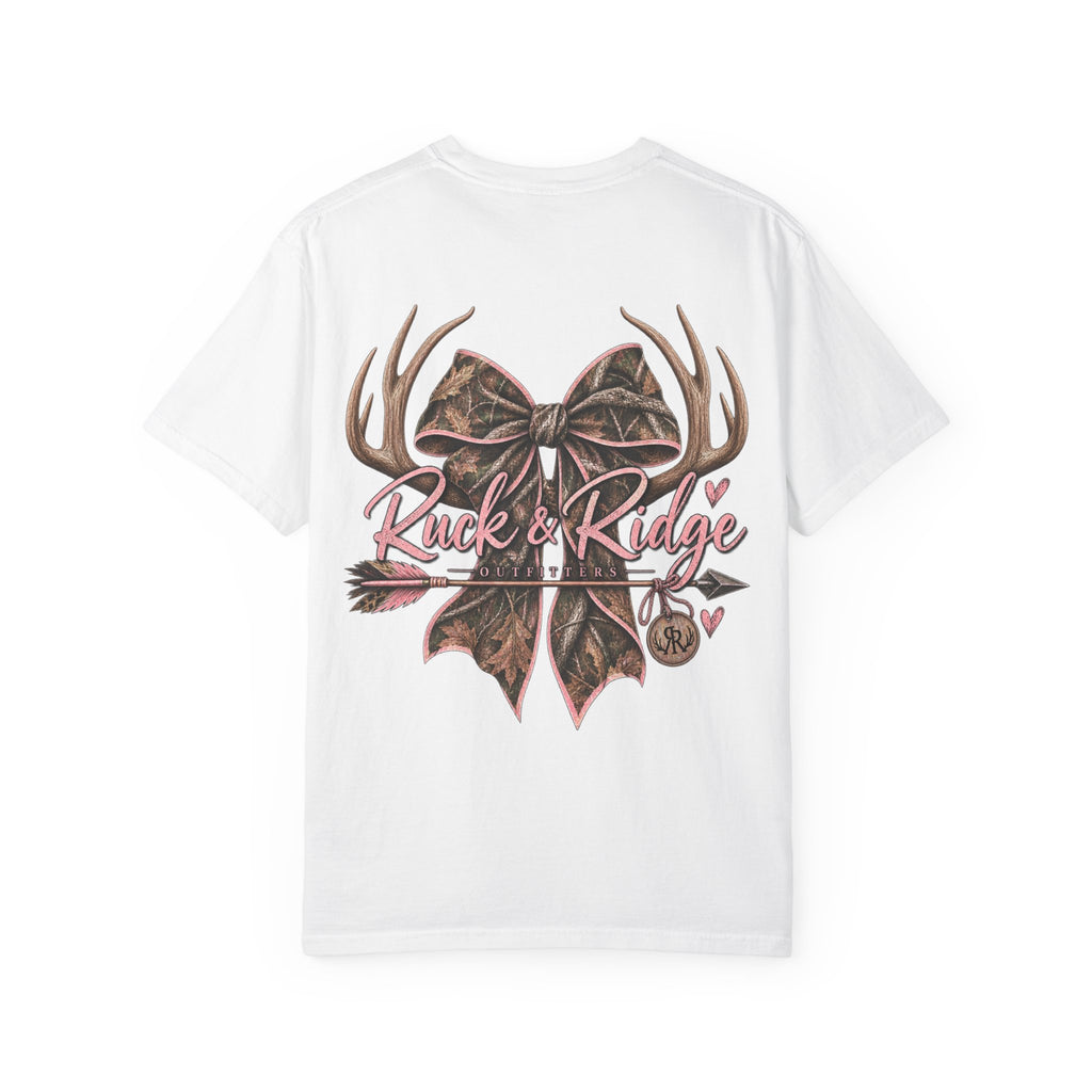 Camo Antler Bow Tee — 'Rack & Ridge' Hunting Graphic T-Shirt