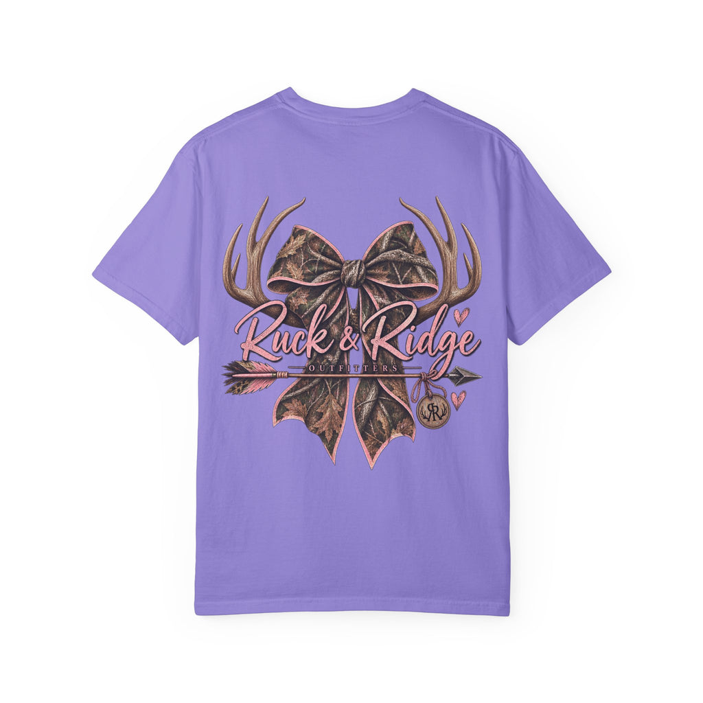 Camo Antler Bow Tee — 'Rack & Ridge' Hunting Graphic T-Shirt