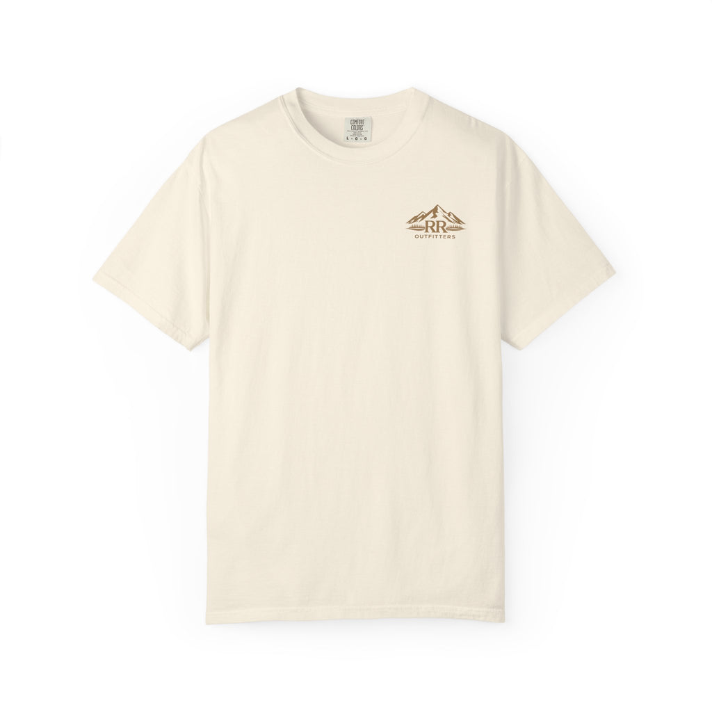 Mountain Logo T-Shirt — 'Ruck & Ridge Outfitters' Scenic Sunset Tee
