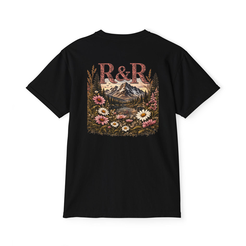 R&R Scenic Pocket T-Shirt — Vintage Mountain & Wildflower Graphic - Ruck & Ridge Outfitters