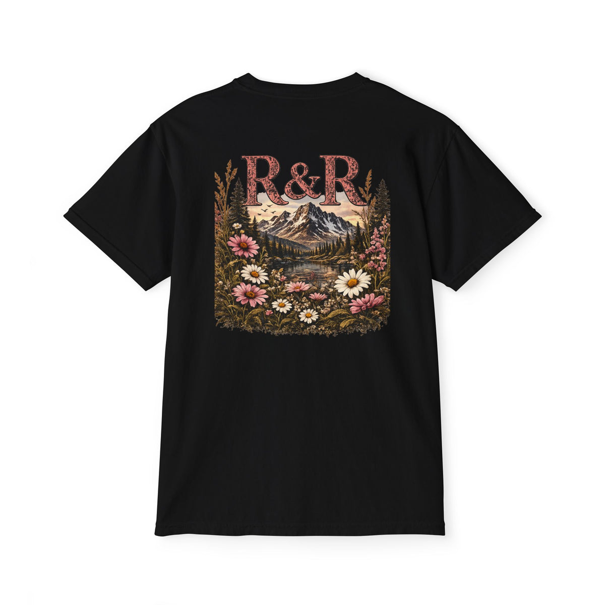 R&R Scenic Pocket T-Shirt — Vintage Mountain & Wildflower Graphic - Ruck & Ridge Outfitters
