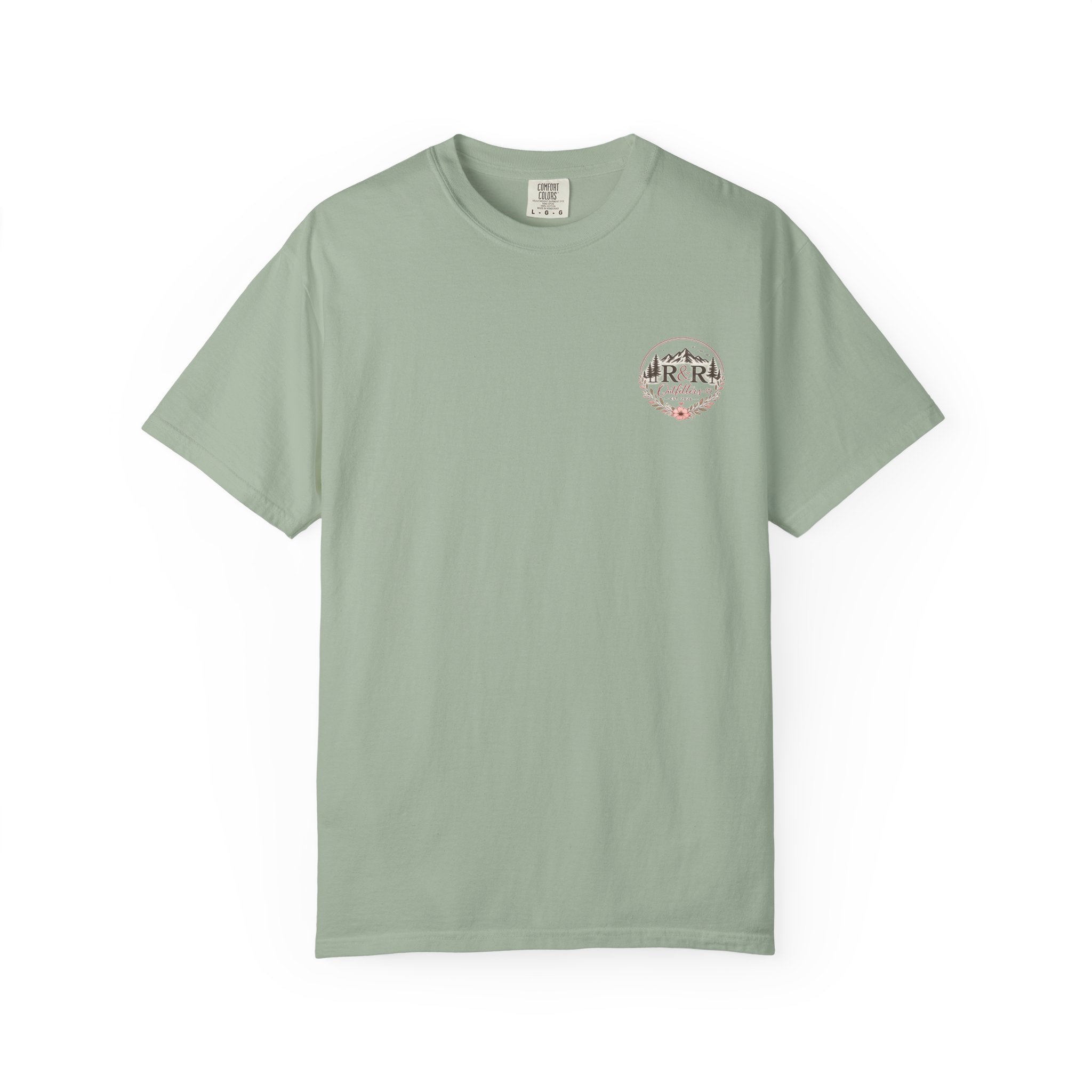 R&R Outfitters Floral Mountain T-Shirt — Est. 2023 Outdoor Logo Tee - Ruck & Ridge Outfitters