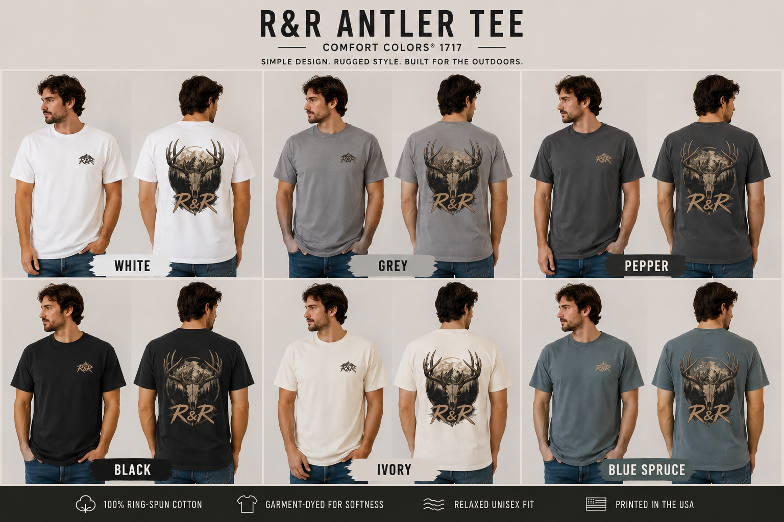 R&R Antler Tee – Mountain Edition