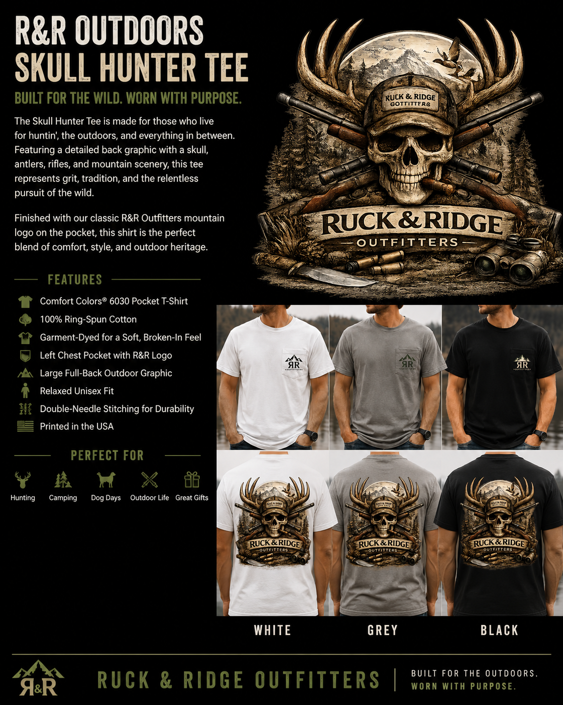 R&R Skull Hunter Tee – Built for the Wild