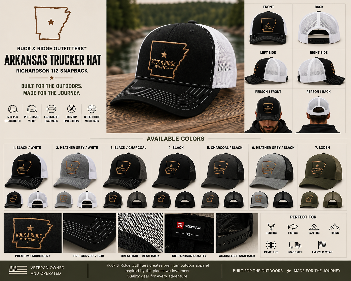 Arkansas Trucker Hat | Richardson 112 Snapback | Ruck & Ridge Outfitters™