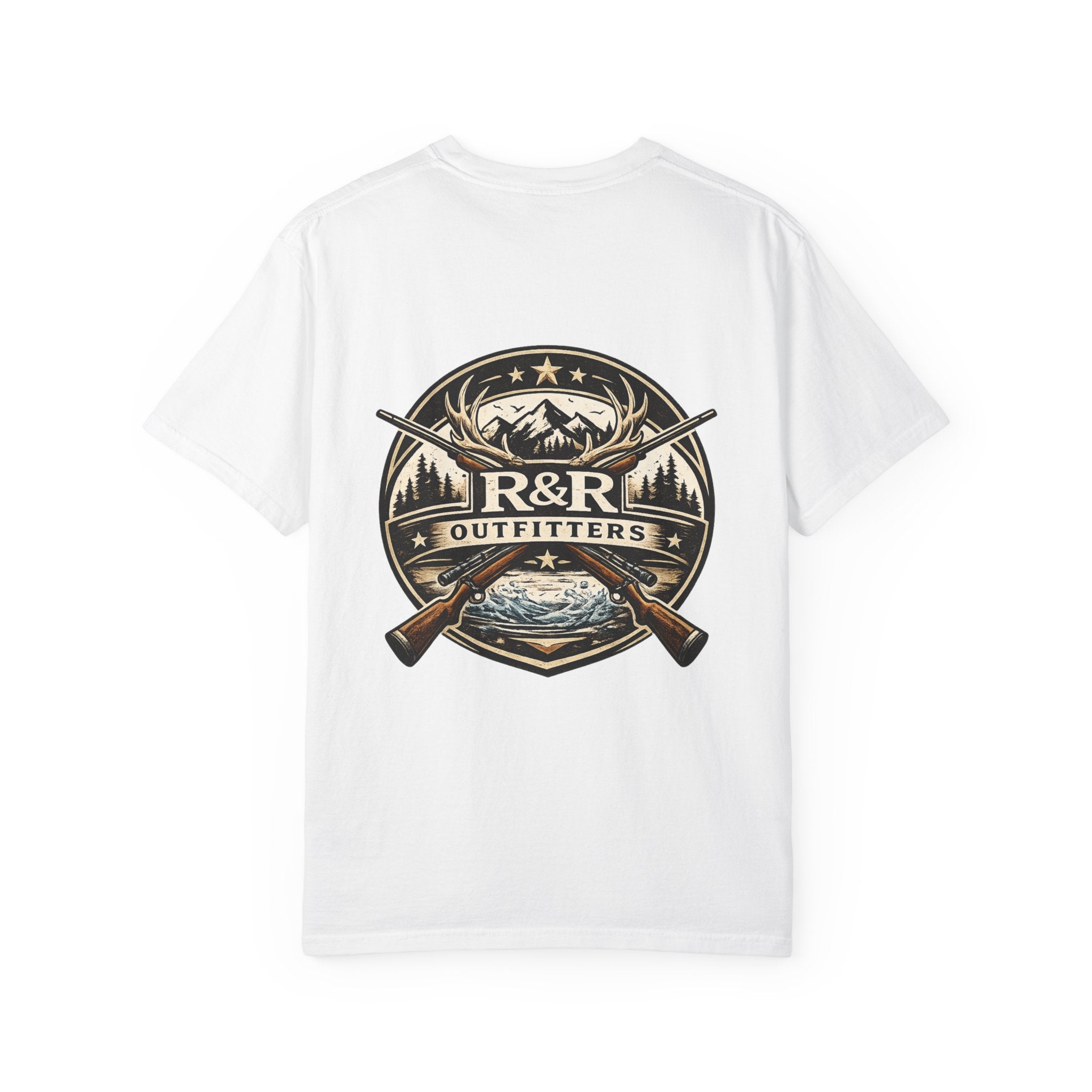 Outdoors T-Shirt — R&R Outfitters Crest Graphic (Hunting & Fishing) - Ruck & Ridge Outfitters