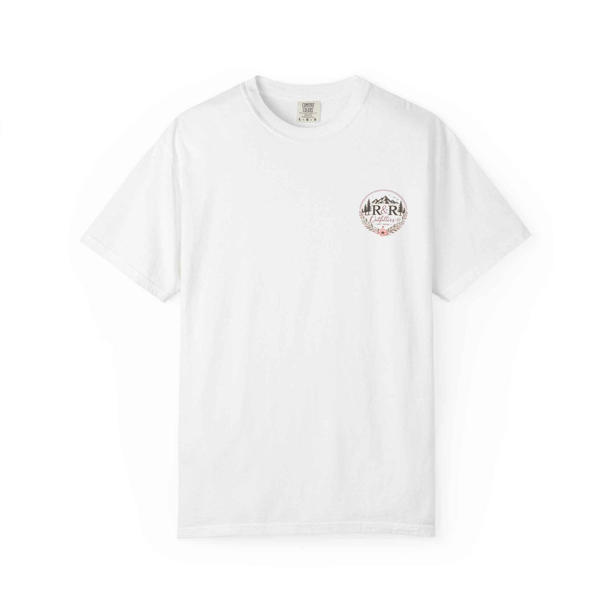 R&R Outfitters Floral Mountain T-Shirt — Est. 2023 Outdoor Logo Tee - Ruck & Ridge Outfitters