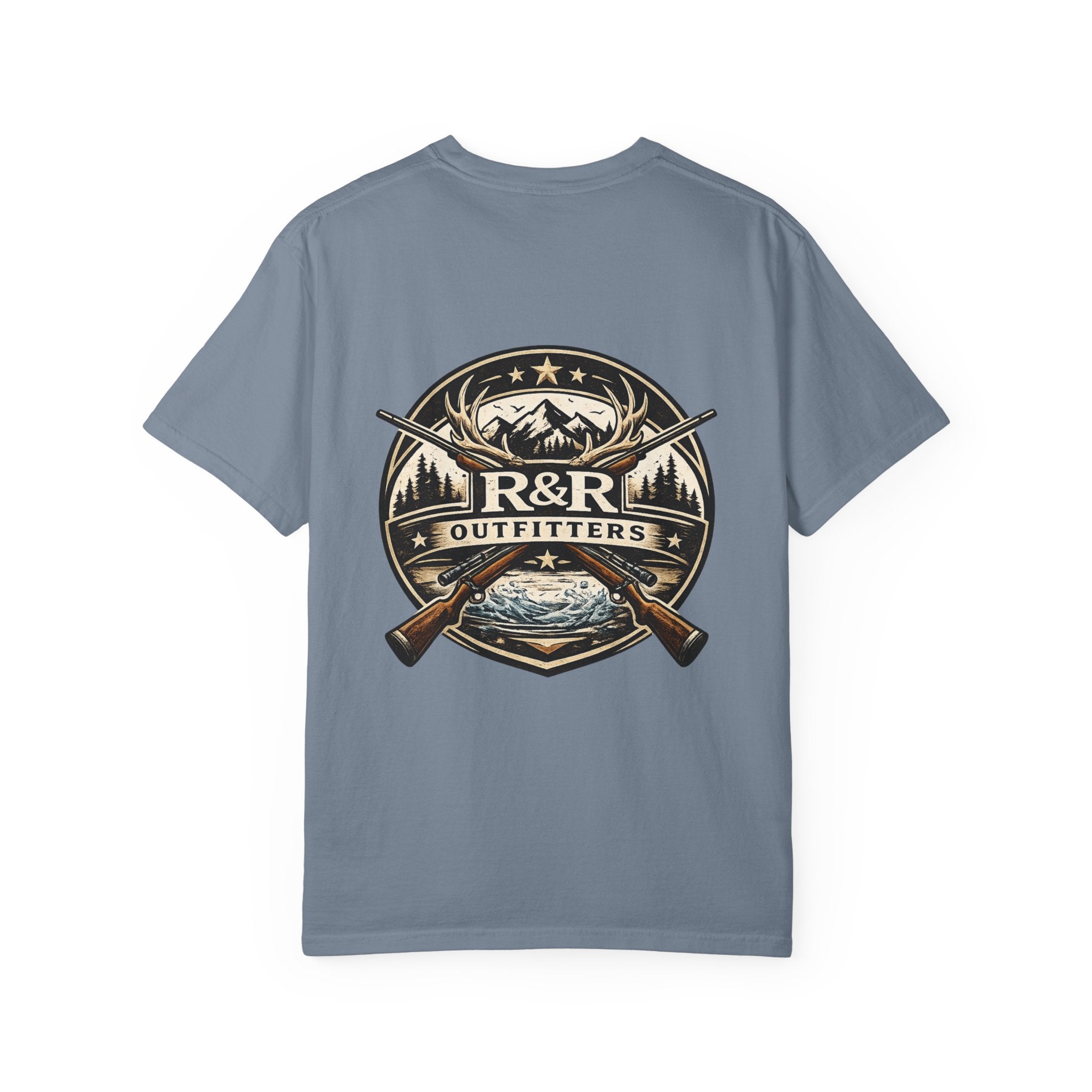 Outdoors T-Shirt — R&R Outfitters Crest Graphic (Hunting & Fishing) - Ruck & Ridge Outfitters