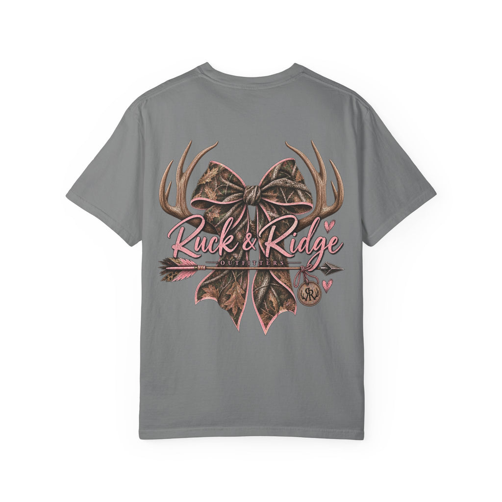 Camo Antler Bow Tee — 'Rack & Ridge' Hunting Graphic T-Shirt
