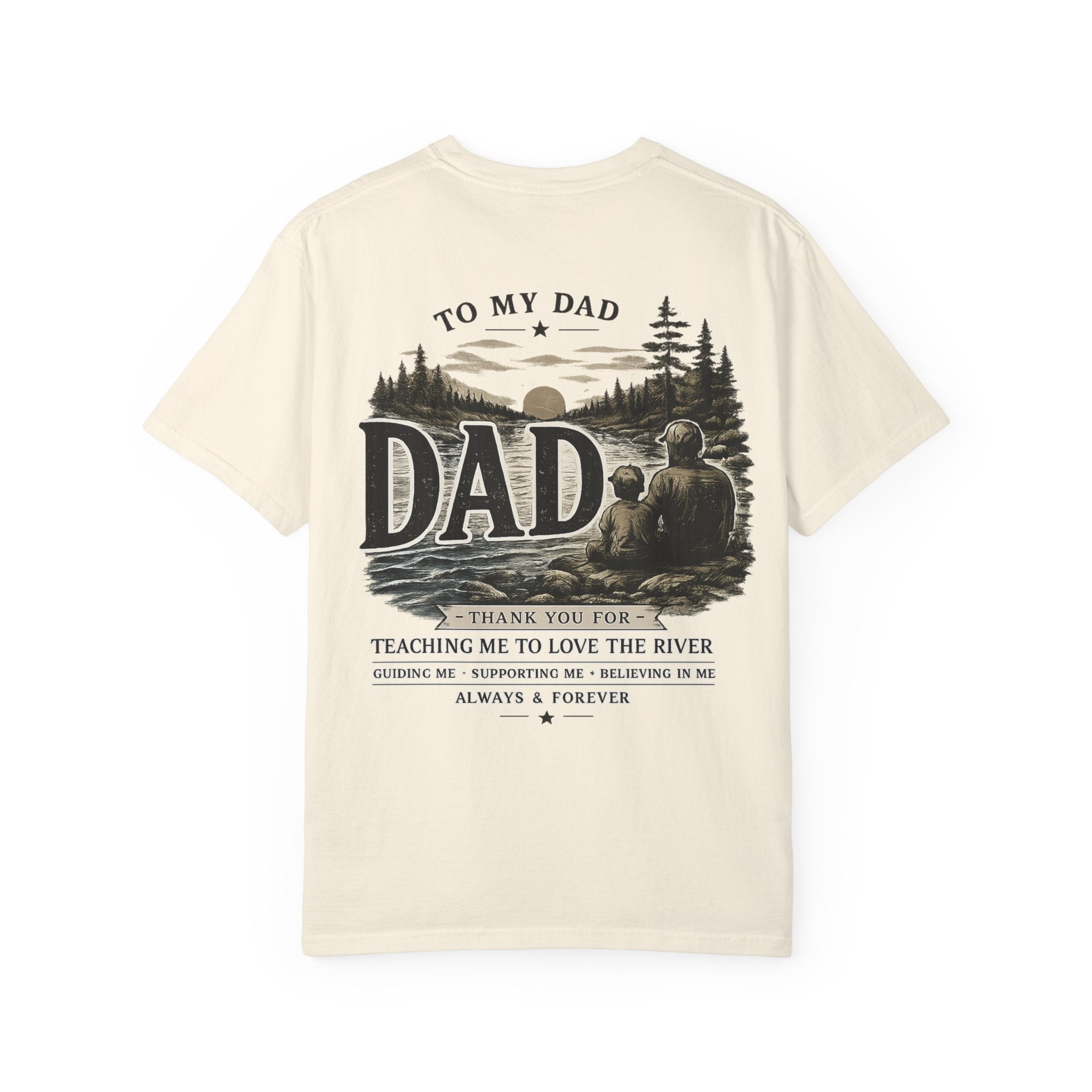 Dad Fishing Scene T-Shirt — "To My Dad" Sentimental Outdoors Gift