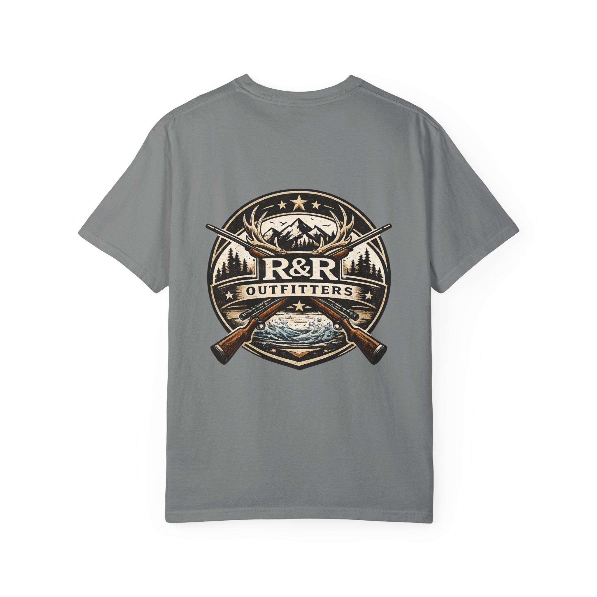 Outdoors T-Shirt — R&R Outfitters Crest Graphic (Hunting & Fishing) - Ruck & Ridge Outfitters