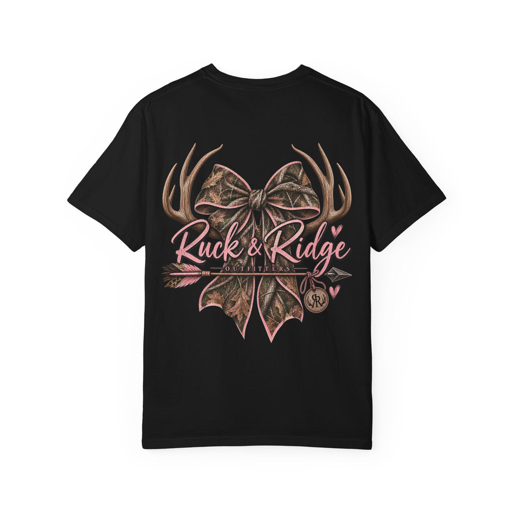 Camo Antler Bow Tee — 'Rack & Ridge' Hunting Graphic T-Shirt