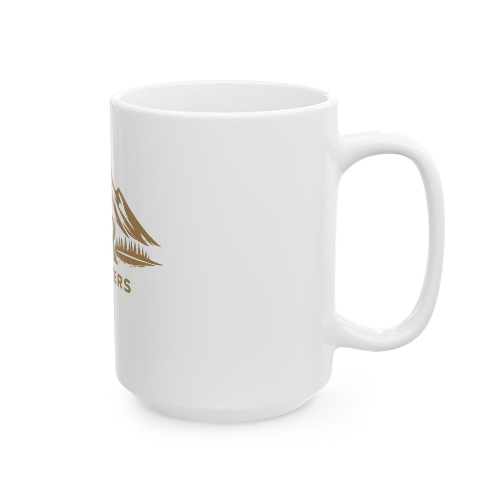 RR Outfitters Mountain Logo Ceramic Mug – Outdoor Camping Coffee Cup (11oz, 15oz)