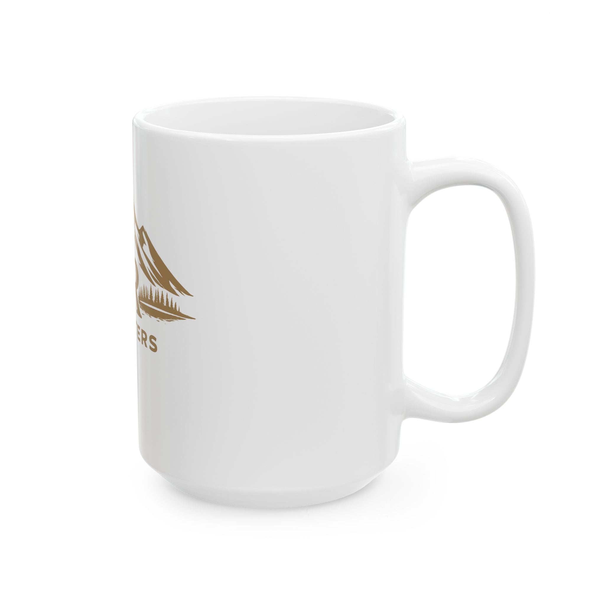 RR Outfitters Mountain Logo Ceramic Mug – Outdoor Camping Coffee Cup (11oz, 15oz)