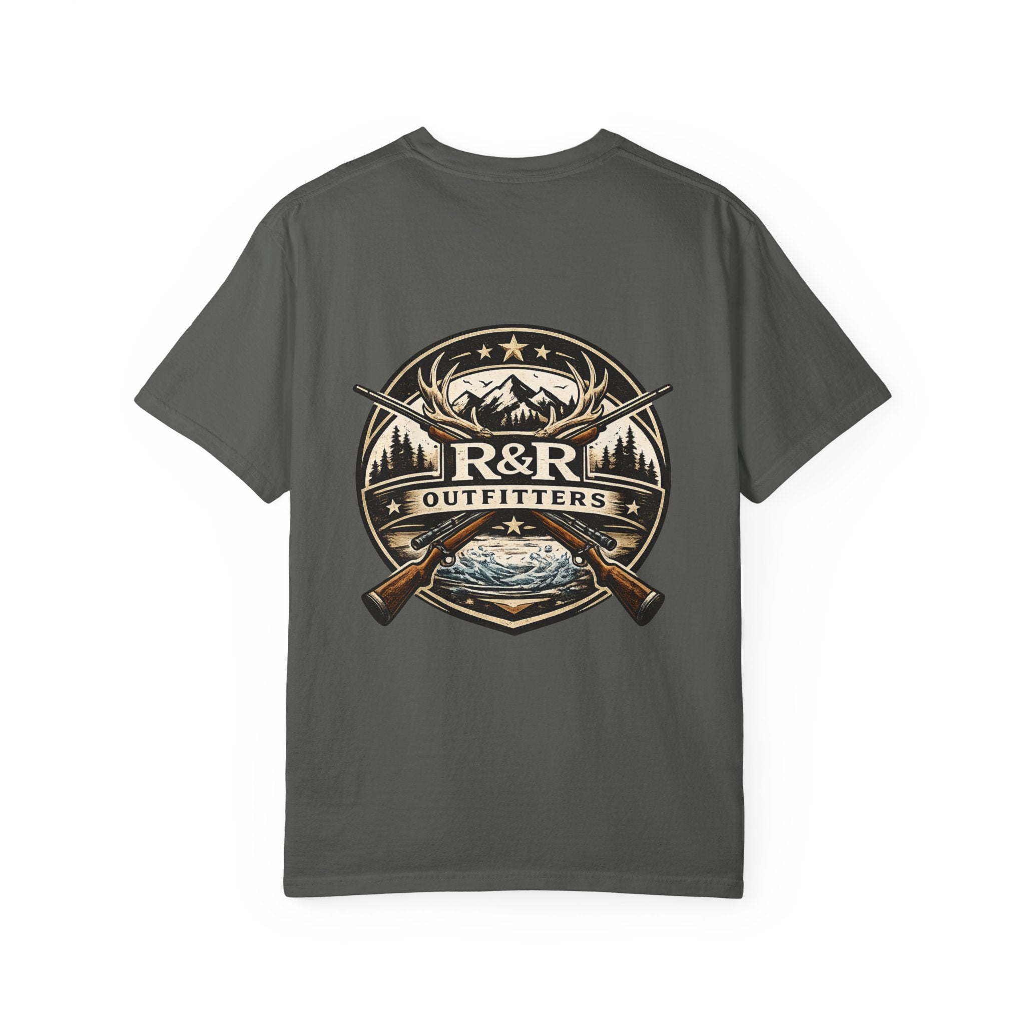 Outdoors T-Shirt — R&R Outfitters Crest Graphic (Hunting & Fishing) - Ruck & Ridge Outfitters