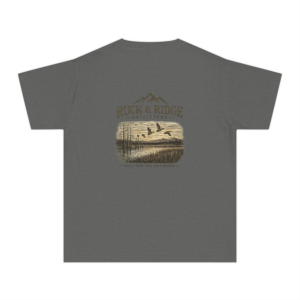 Ruck & Ridge Youth Tee - Outdoorsy Mountain Waterfowl Graphic - Ruck & Ridge Outfitters