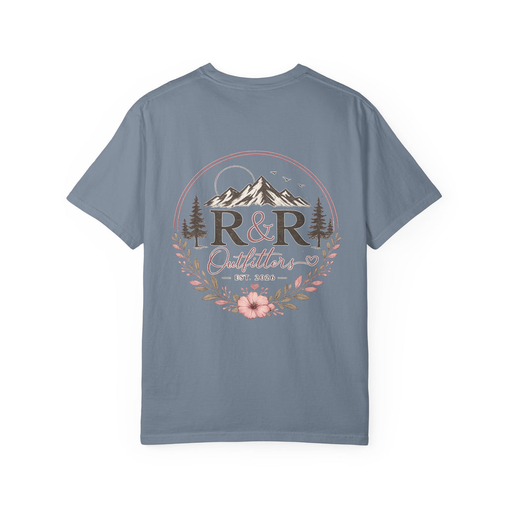 R&R Outfitters Floral Mountain T-Shirt — Est. 2023 Outdoor Logo Tee - Ruck & Ridge Outfitters