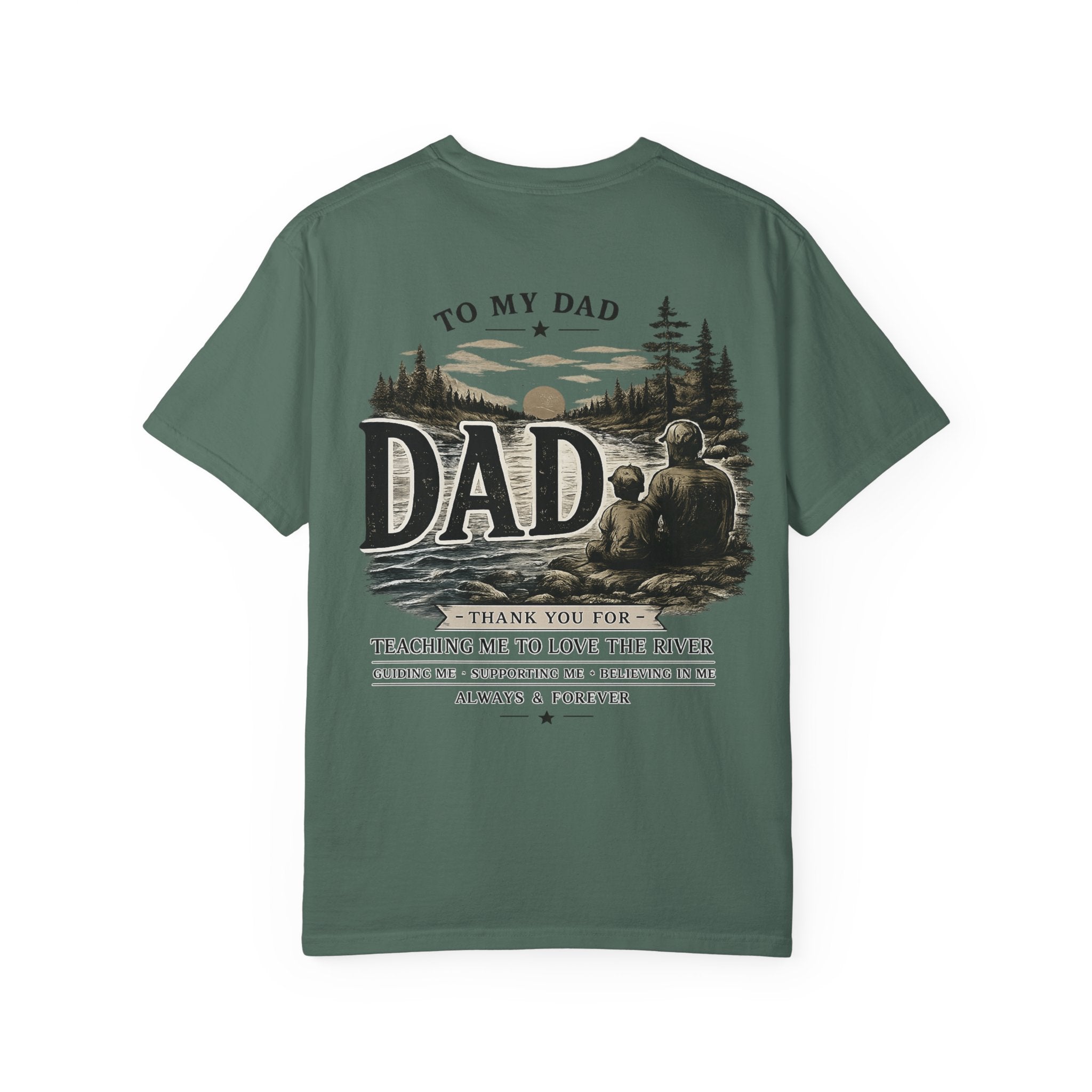 Dad Fishing Scene T-Shirt — "To My Dad" Sentimental Outdoors Gift