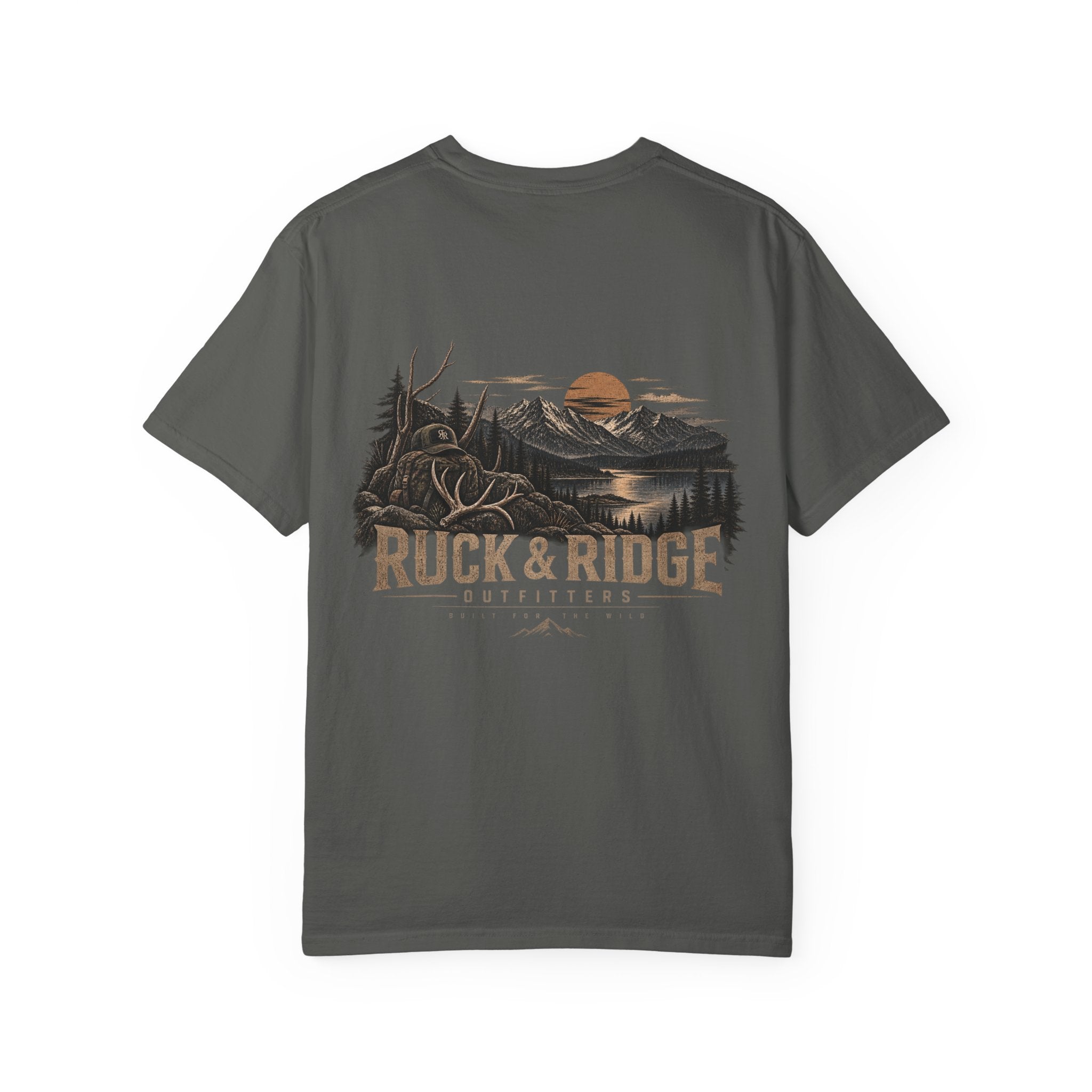Mountain Logo T-Shirt — 'Ruck & Ridge Outfitters' Scenic Sunset Tee