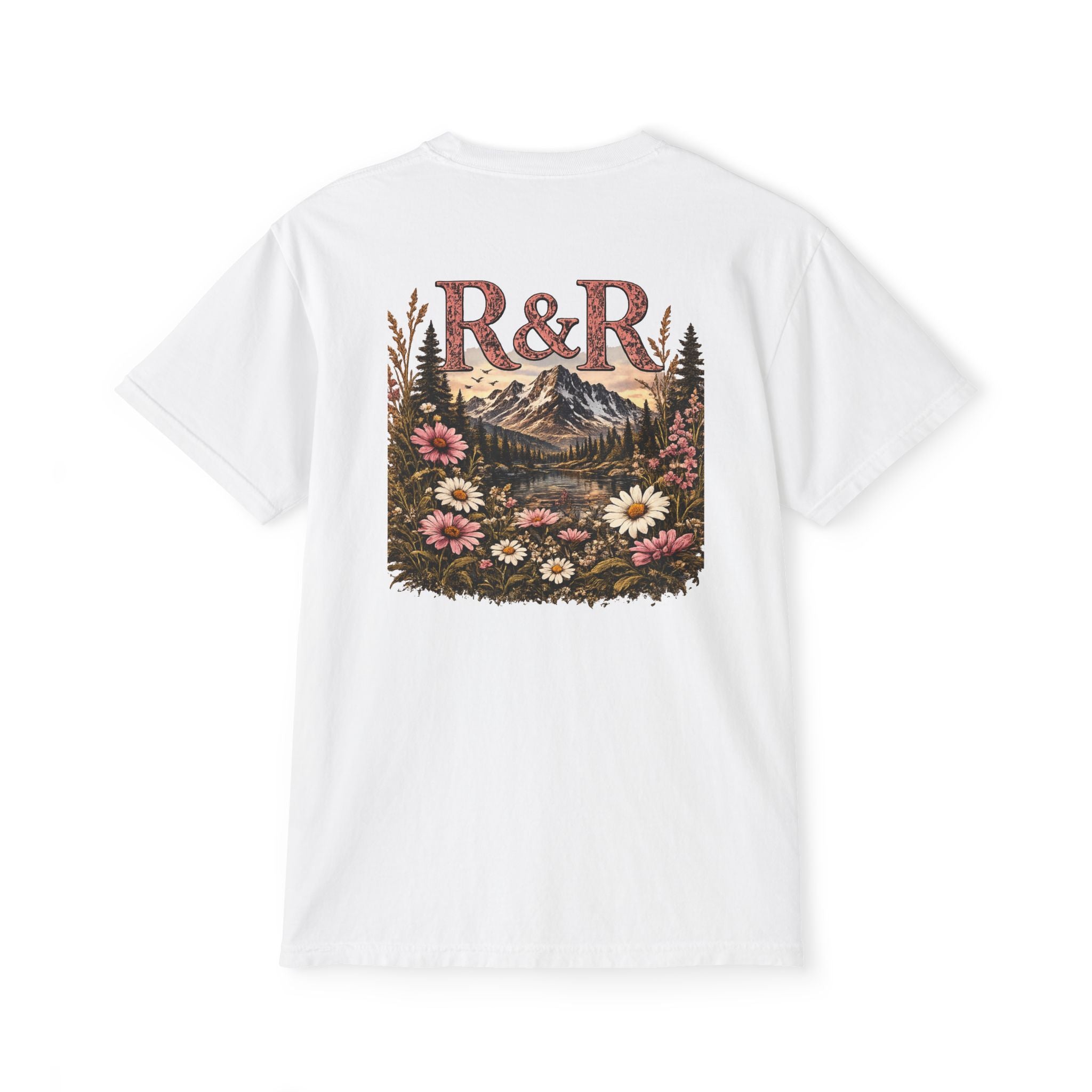 R&R Scenic Pocket T-Shirt — Vintage Mountain & Wildflower Graphic - Ruck & Ridge Outfitters