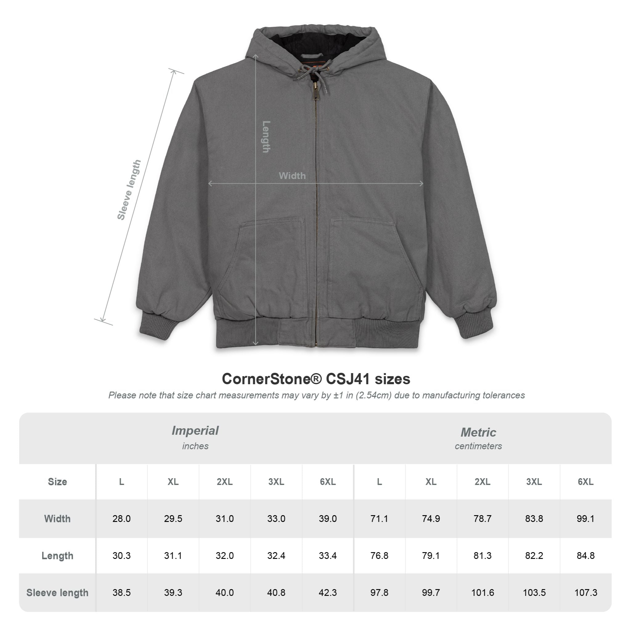 Men's Duck Cloth Hooded Work Jacket — Embroidered Logo Insulated Workwear