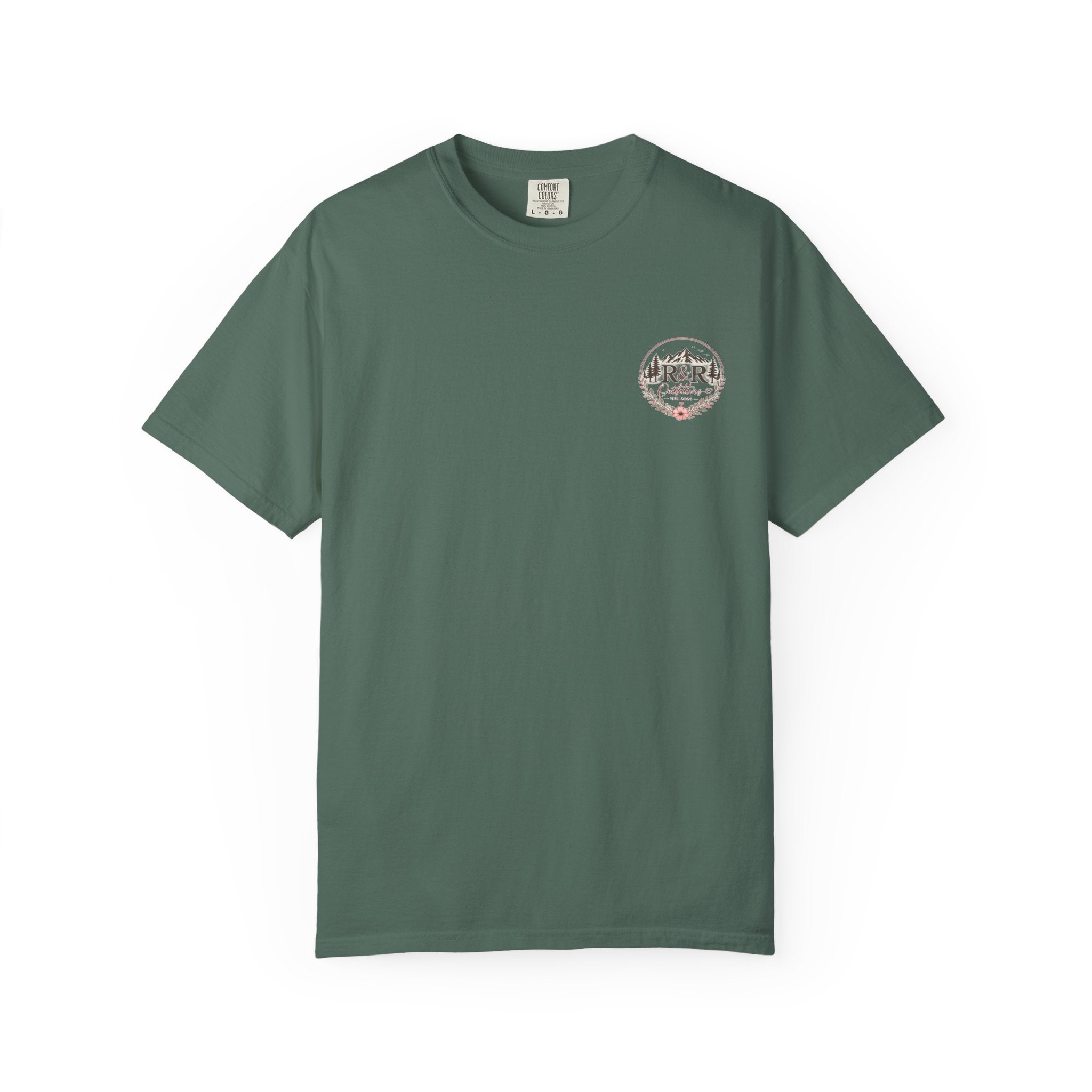 R&R Outfitters Floral Mountain T-Shirt — Est. 2023 Outdoor Logo Tee - Ruck & Ridge Outfitters