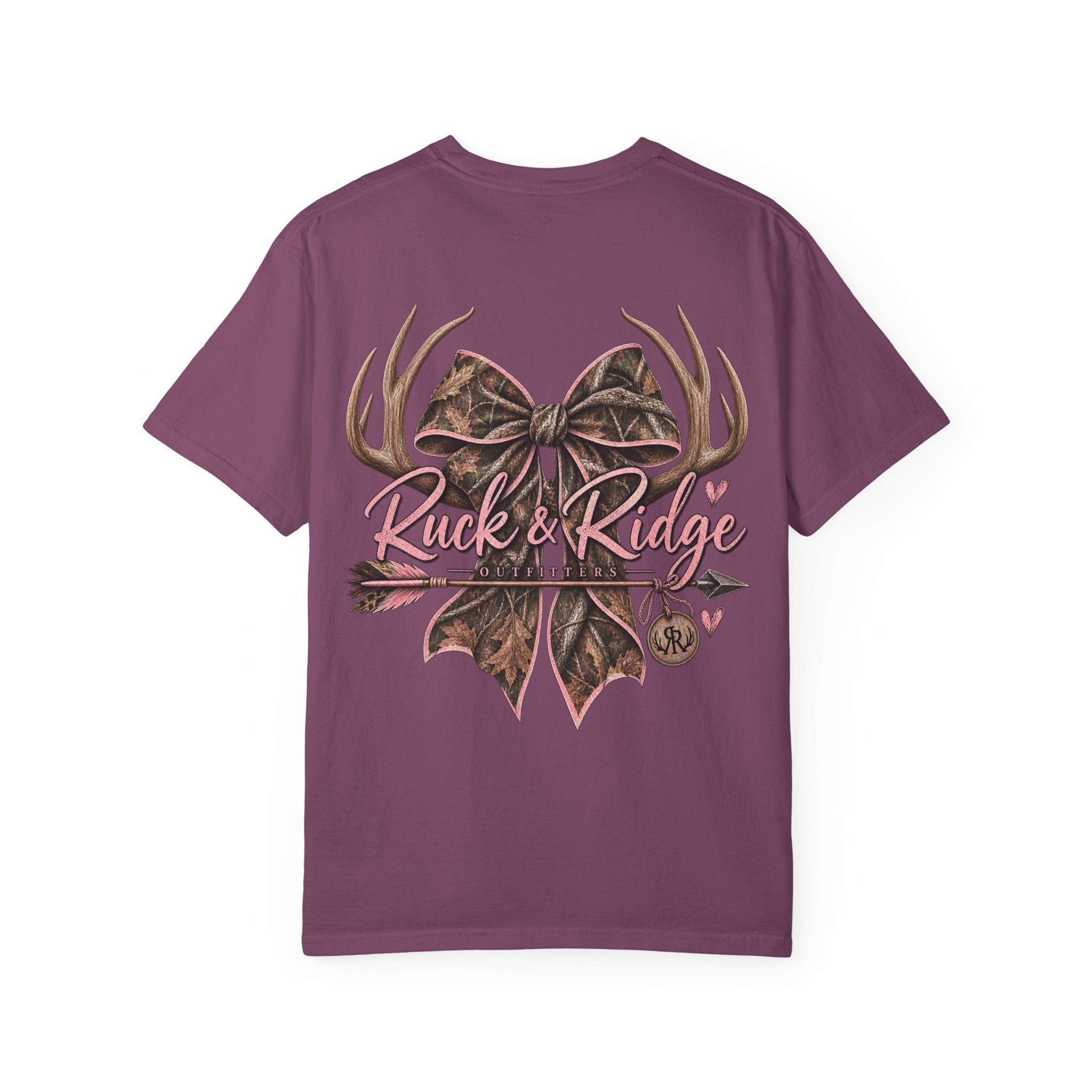 Camo Antler Bow Tee — 'Rack & Ridge' Hunting Graphic T-Shirt