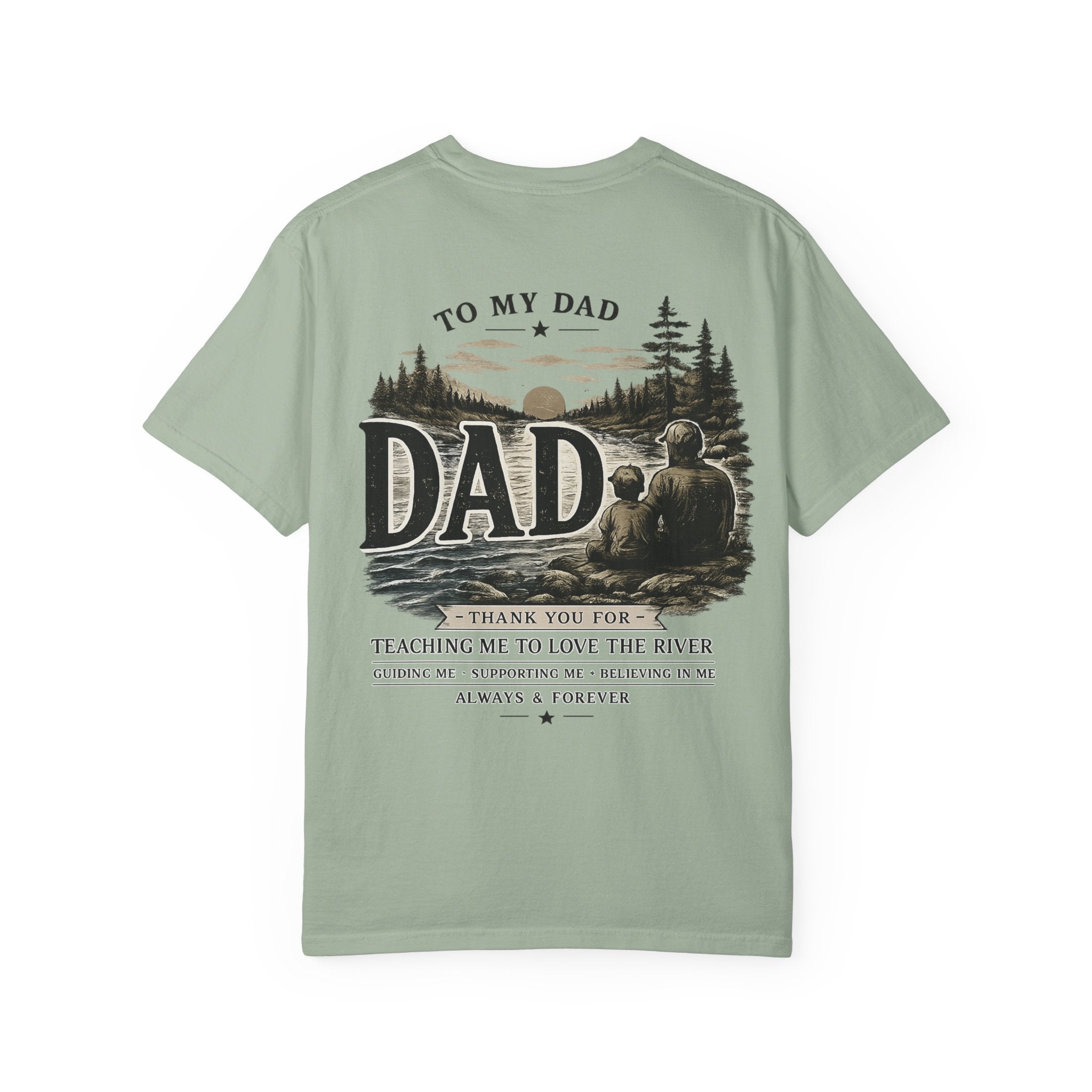 Dad Fishing Scene T-Shirt — "To My Dad" Sentimental Outdoors Gift