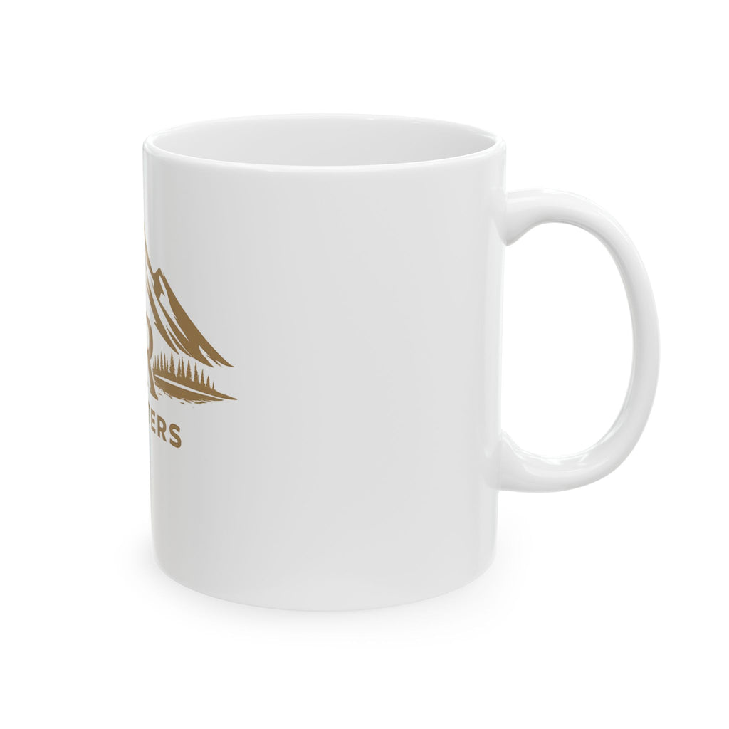 RR Outfitters Mountain Logo Ceramic Mug – Outdoor Camping Coffee Cup (11oz, 15oz)