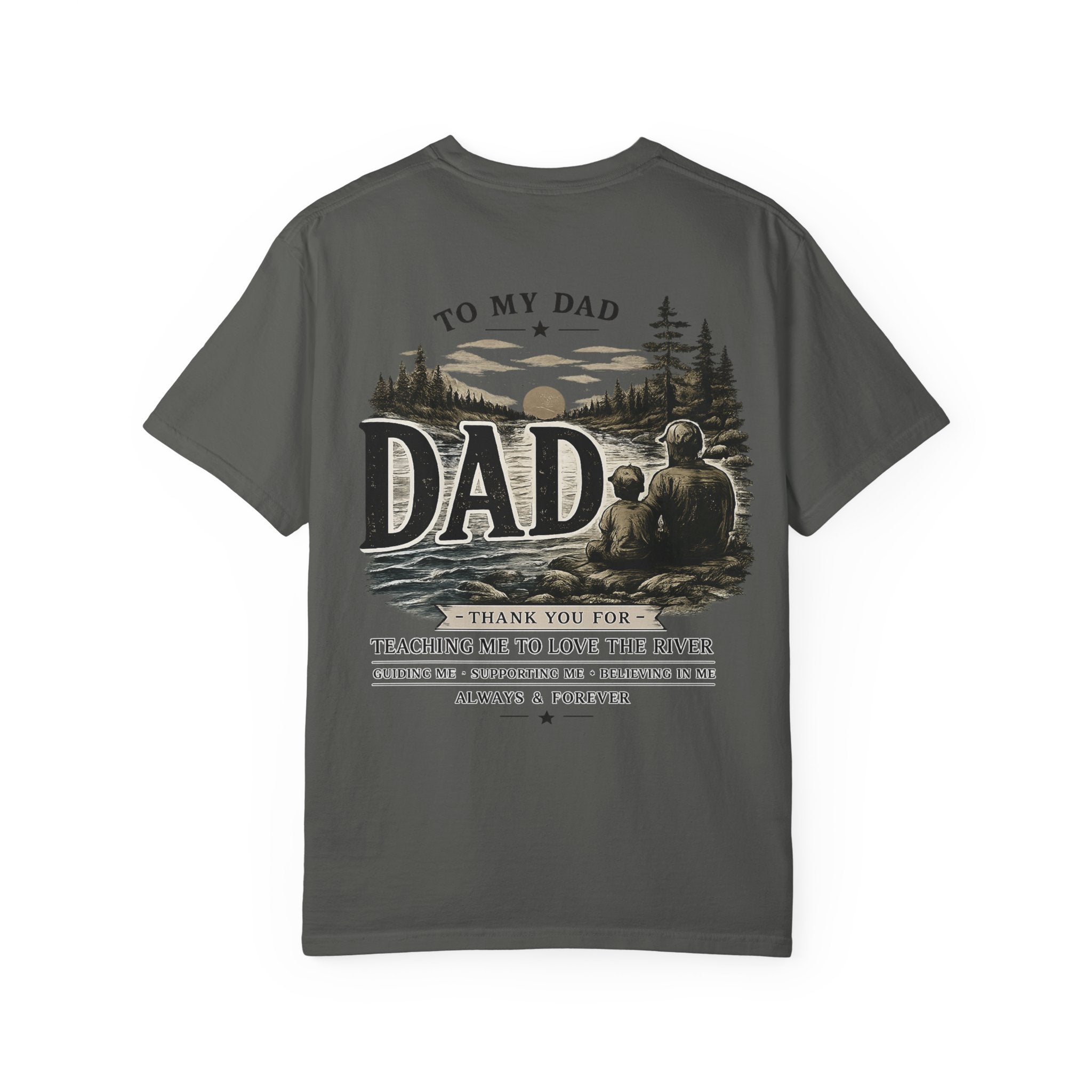 Dad Fishing Scene T-Shirt — "To My Dad" Sentimental Outdoors Gift